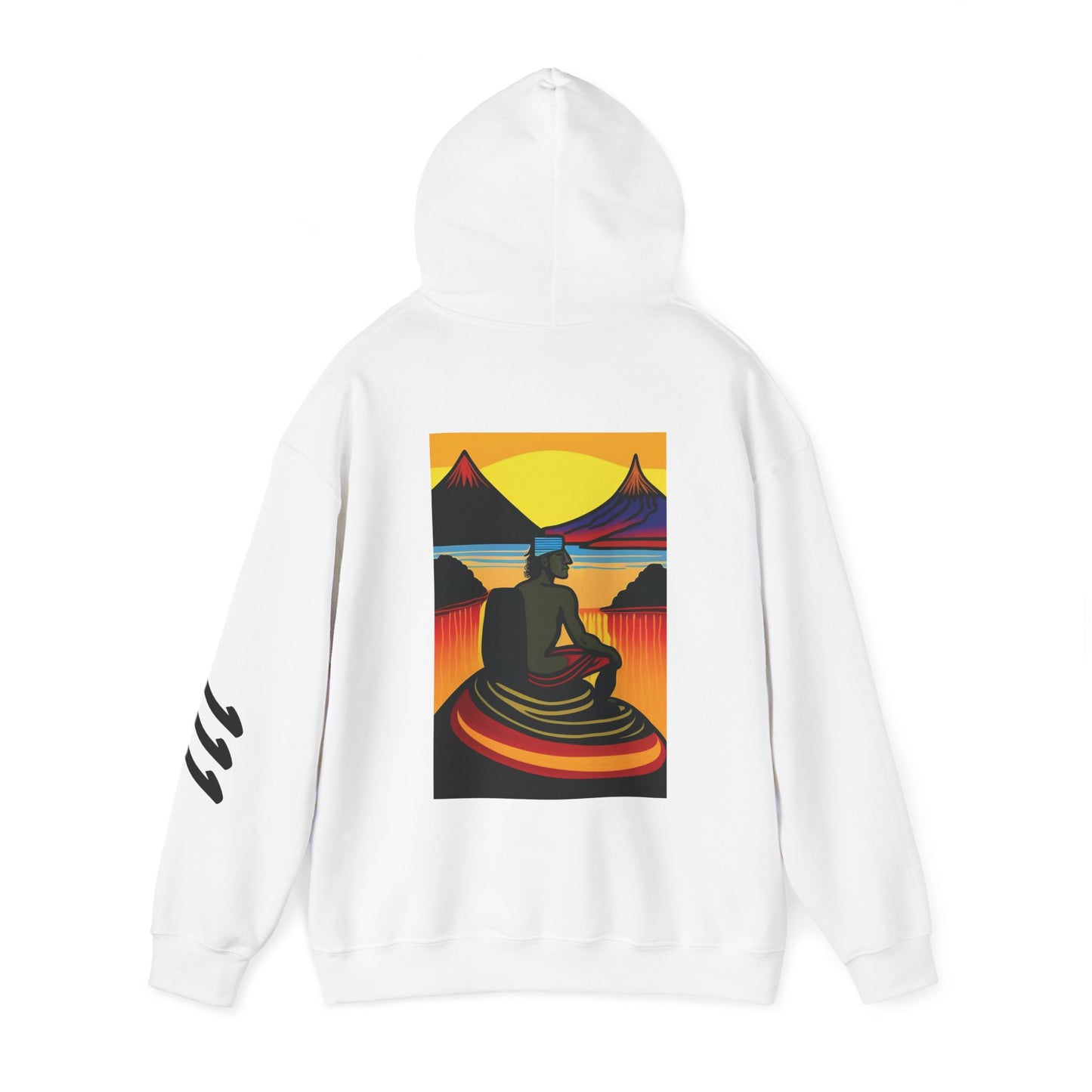 Sweat à capuche blanc personnalisable ;"MEDITATE" Unisexe Heavy Blend™ .