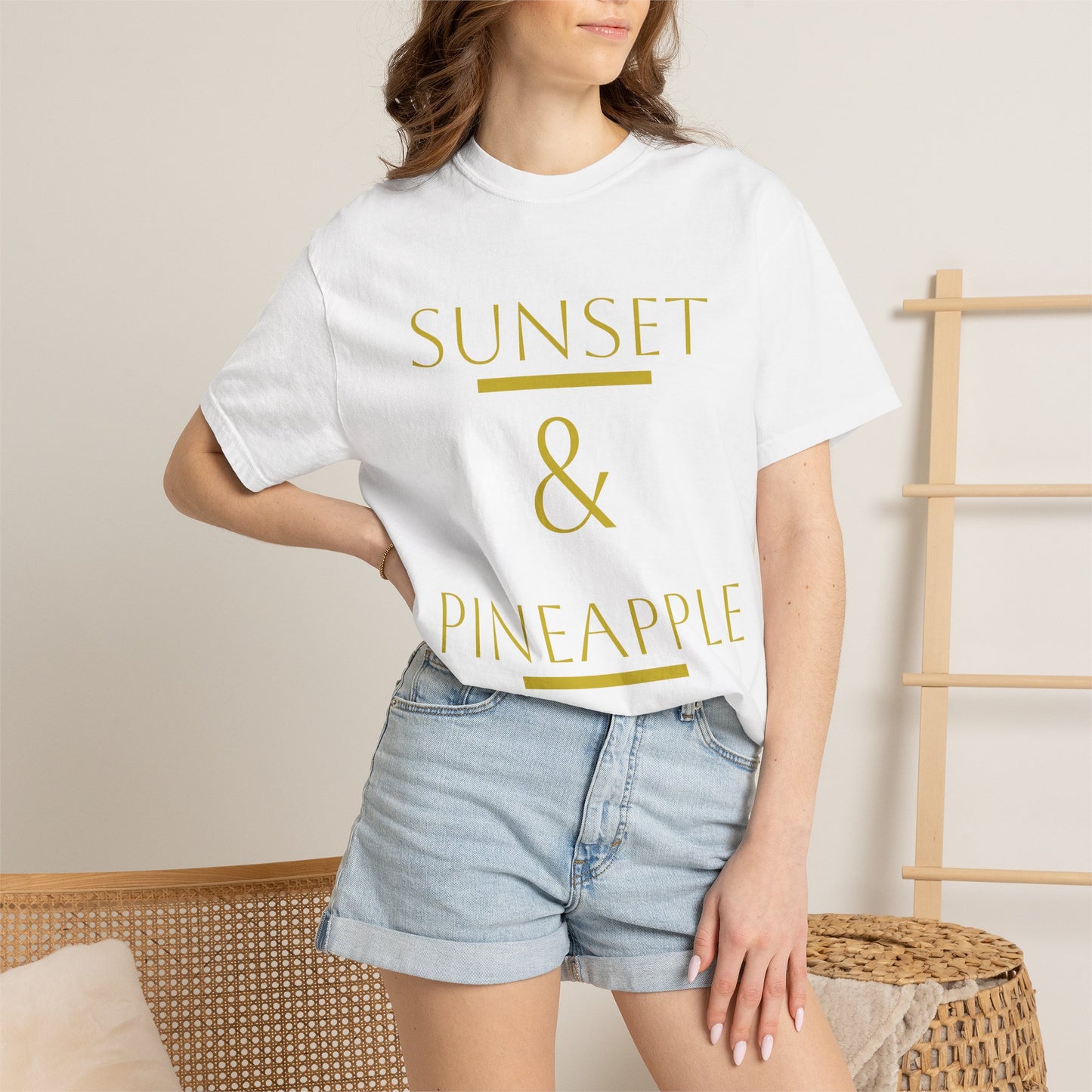 Sunset & Pineapple T‑Shirt — Tropical Beach Graphic Tee