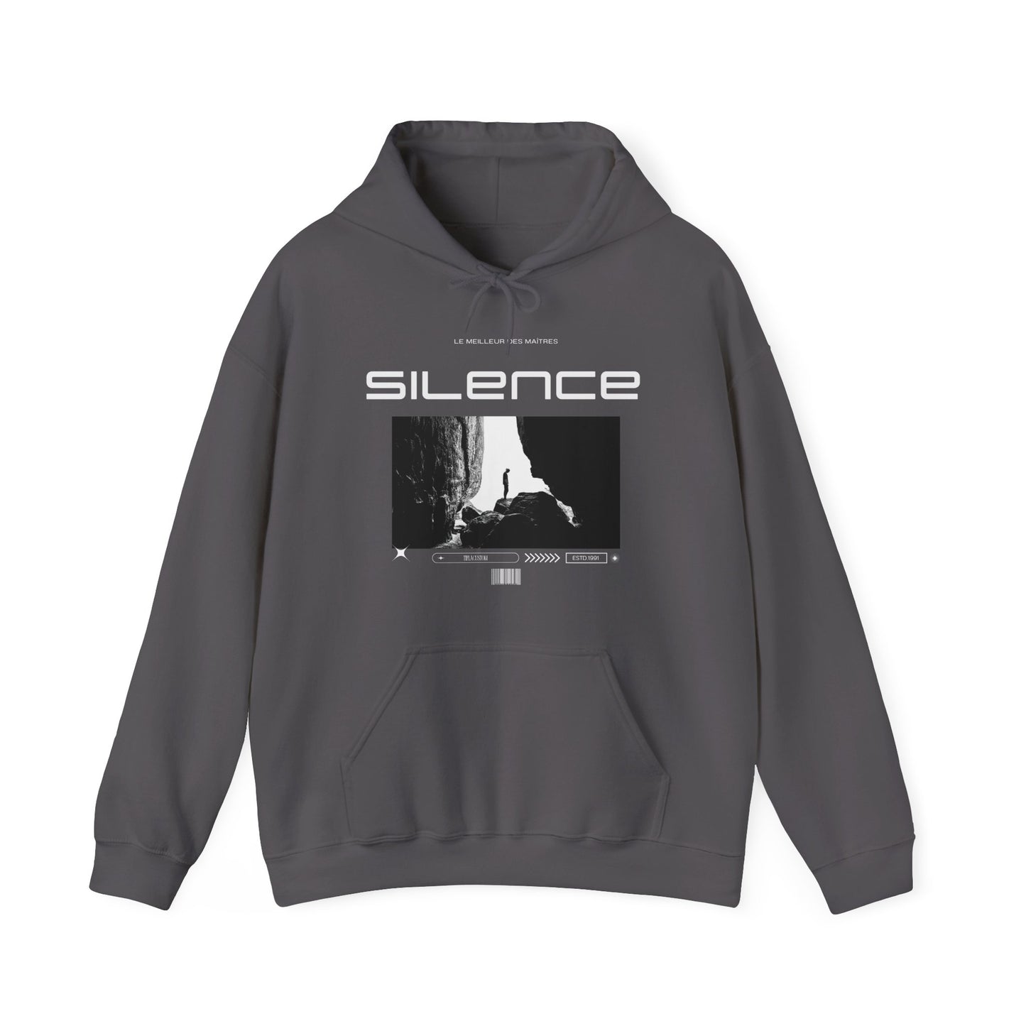 Pull à capuche noir personnalisable "Edition "SILENCE"