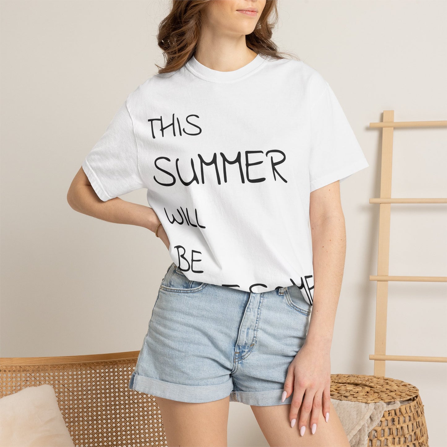 "This Summer Will Be Awesome" T-SHIRT ; white summer quote T shirt