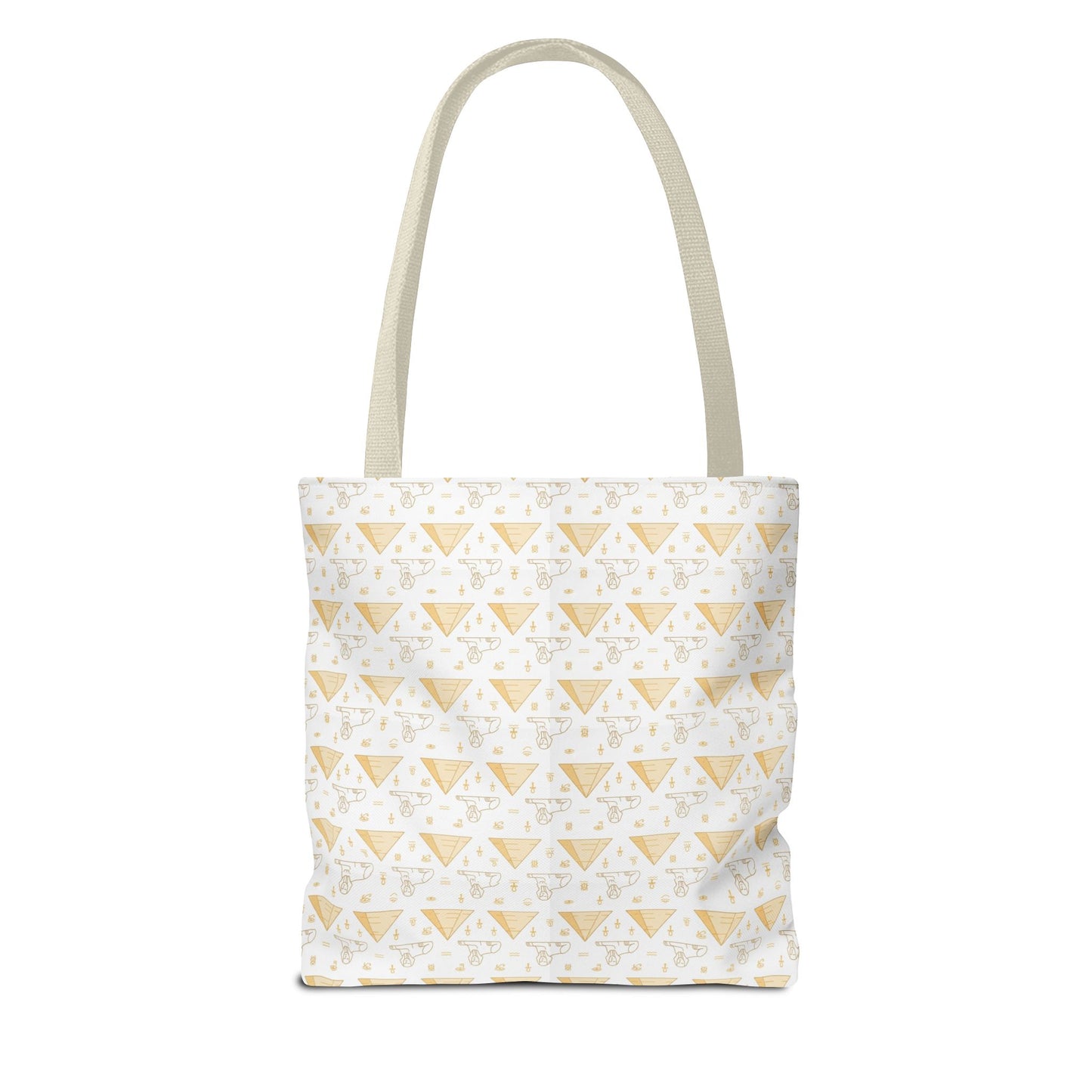 Geometric Gold Triangle Tote Bag – Minimalist AOP Everyday Shopper