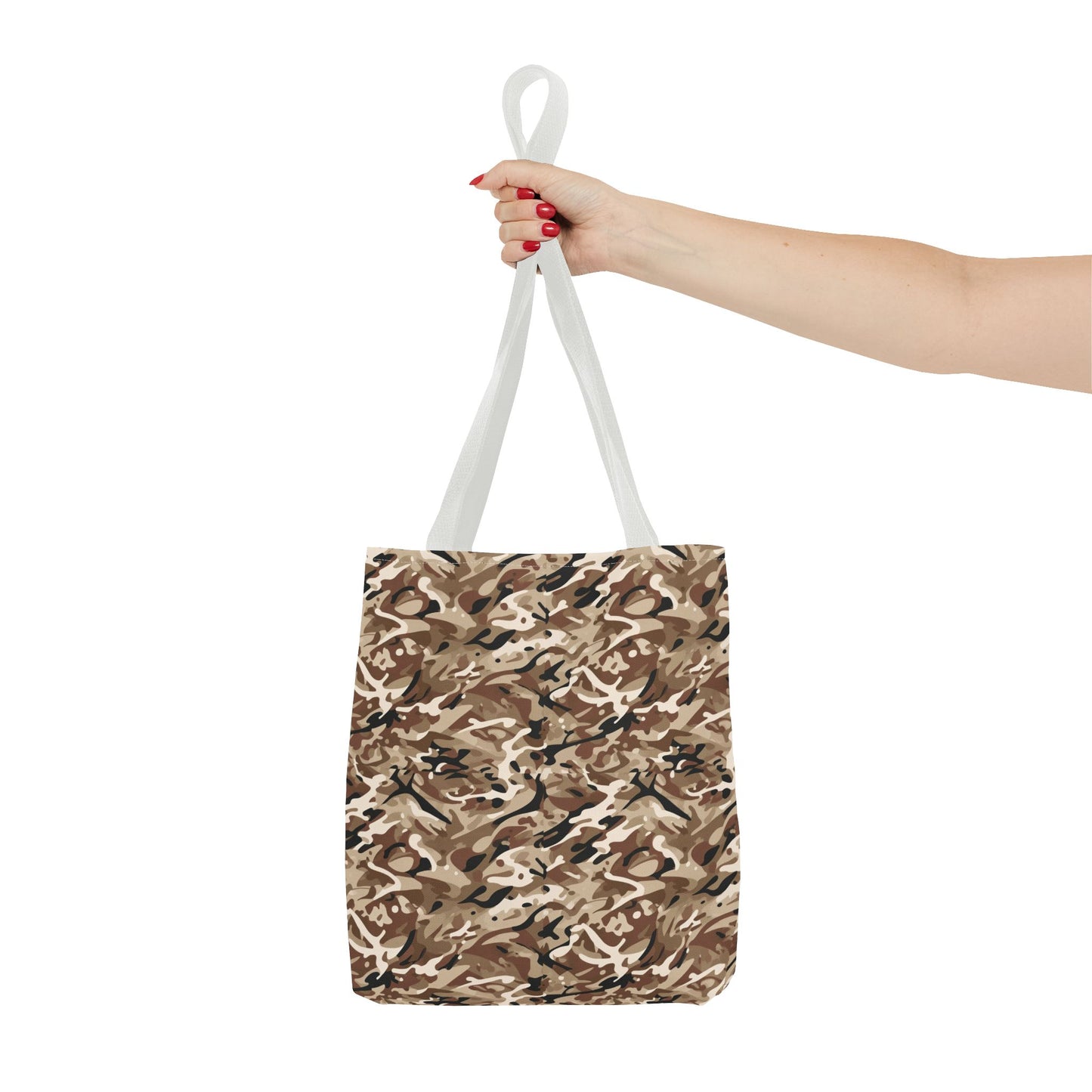 Desert Camo Tote Bag — All-Over Print Canvas Shopping & Everyday Carry