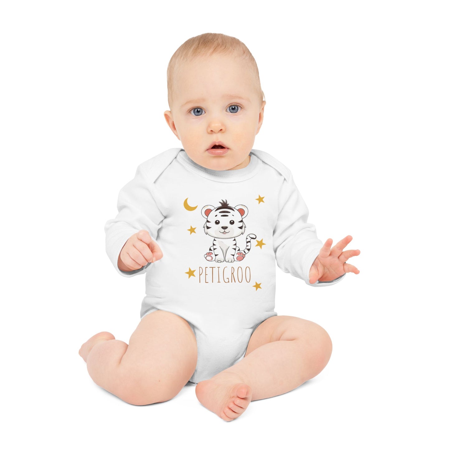 Combi bébé personnalisable manche longue 100% coton organique