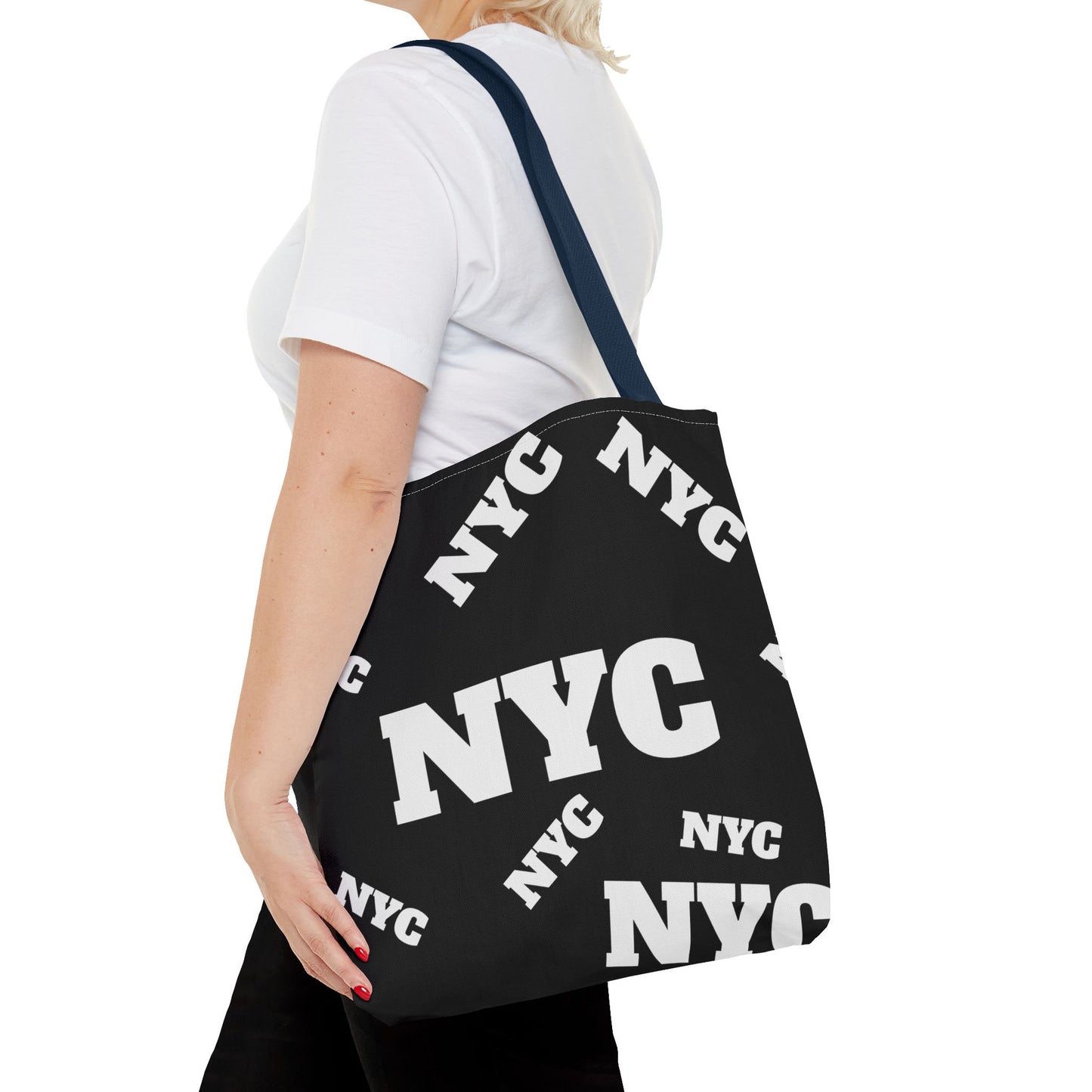 NYC Repeat Logo Tote Bag — Black City Graphic Tote