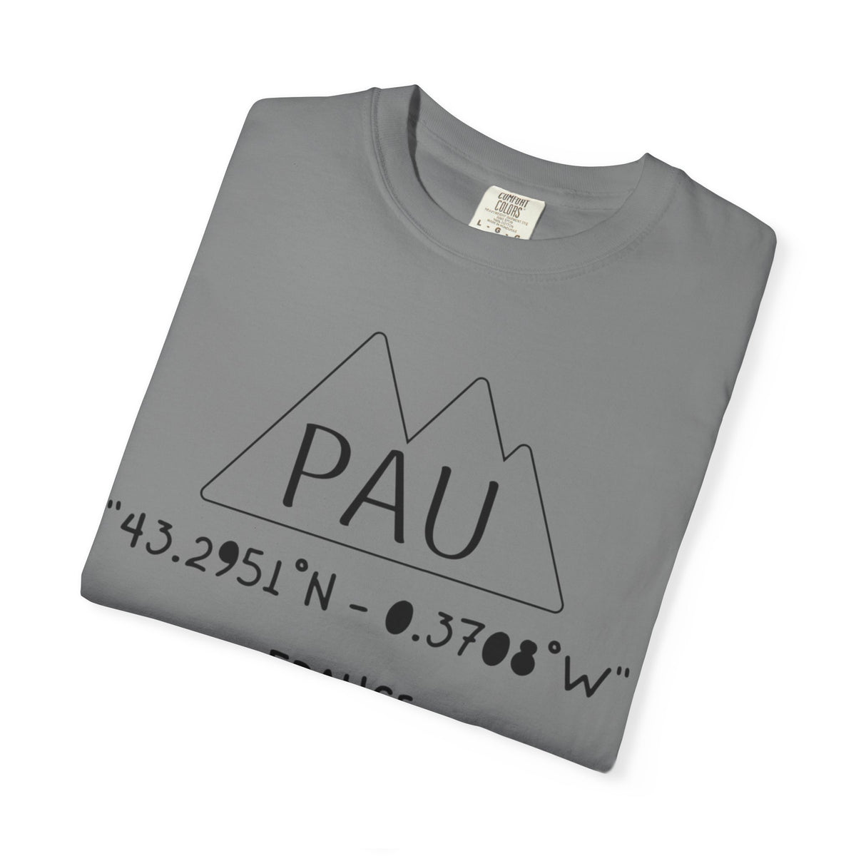 Pau France Coordinates T-Shirt — Minimal Mountain Graphic Travel Tee