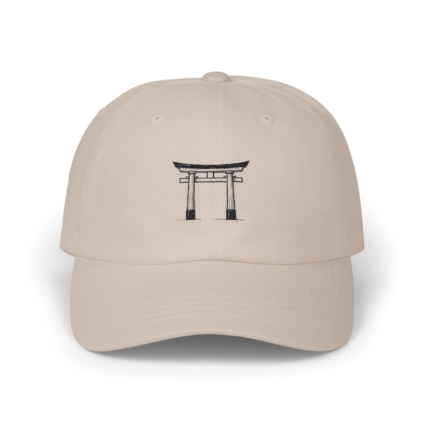 Torii Gate Dad Cap — Minimal Japanese Shrine Embroidered Baseball Hat
