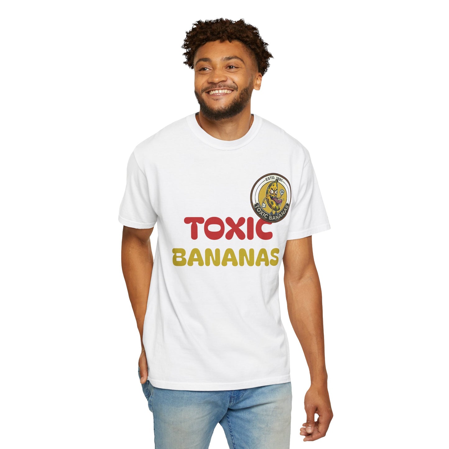 T-Shirt — "Toxic Bananas" Funny Graphic Tee (Retro Cartoon Bananas)