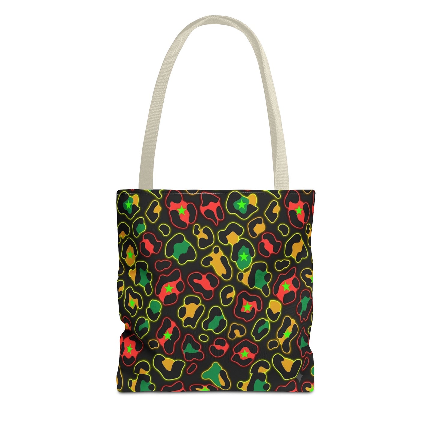Rasta Leopard Print Tote Bag – Colorful Reggae-Inspired Print