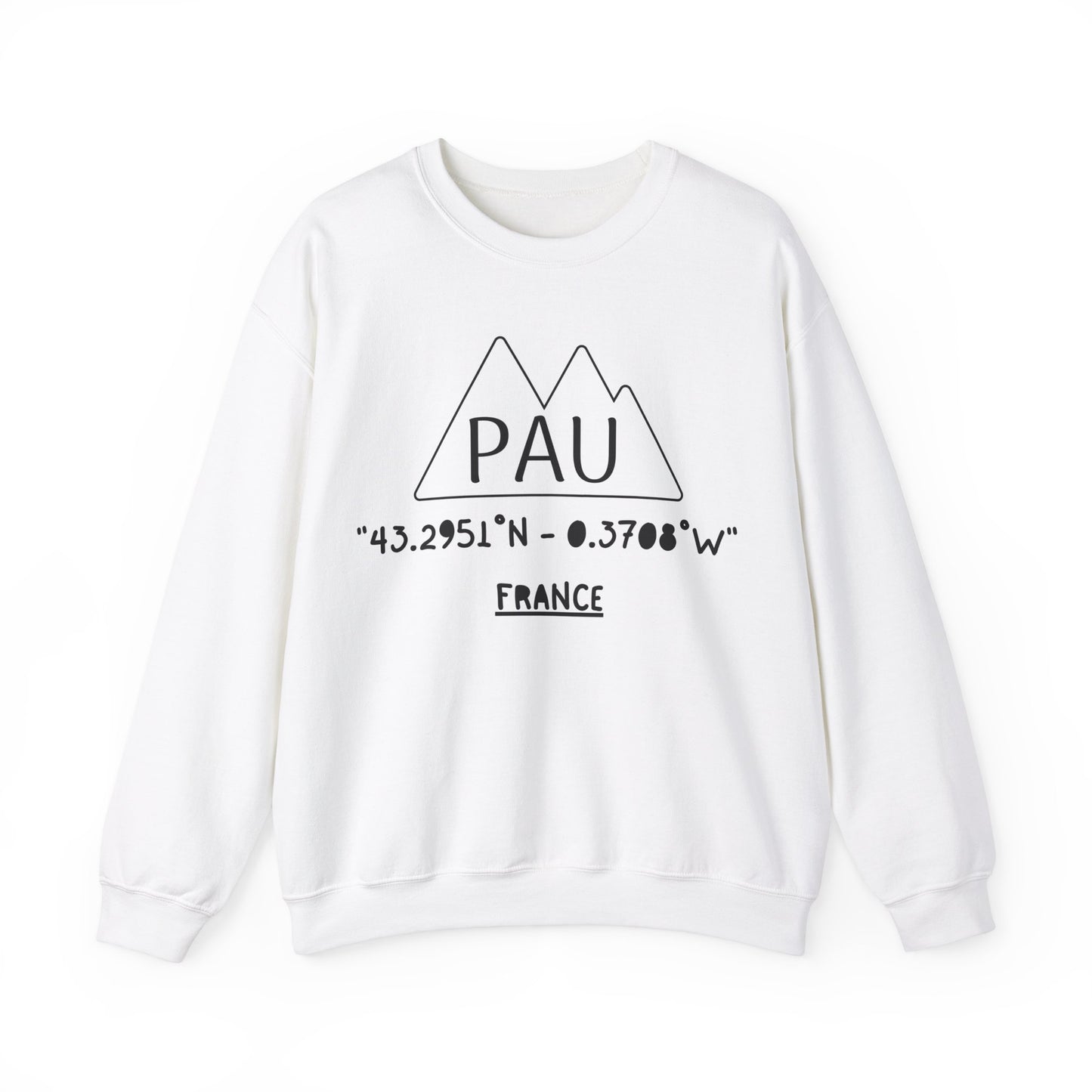 "Pau, France" Unisex Heavy Blend™ Crewneck Sweatshirt - Cozy Mountain Escape