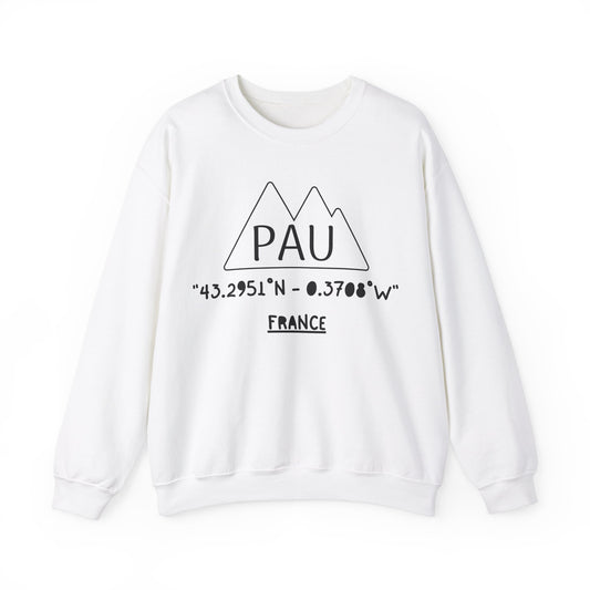 "Pau, France" Unisex Heavy Blend™ Crewneck Sweatshirt - Cozy Mountain Escape