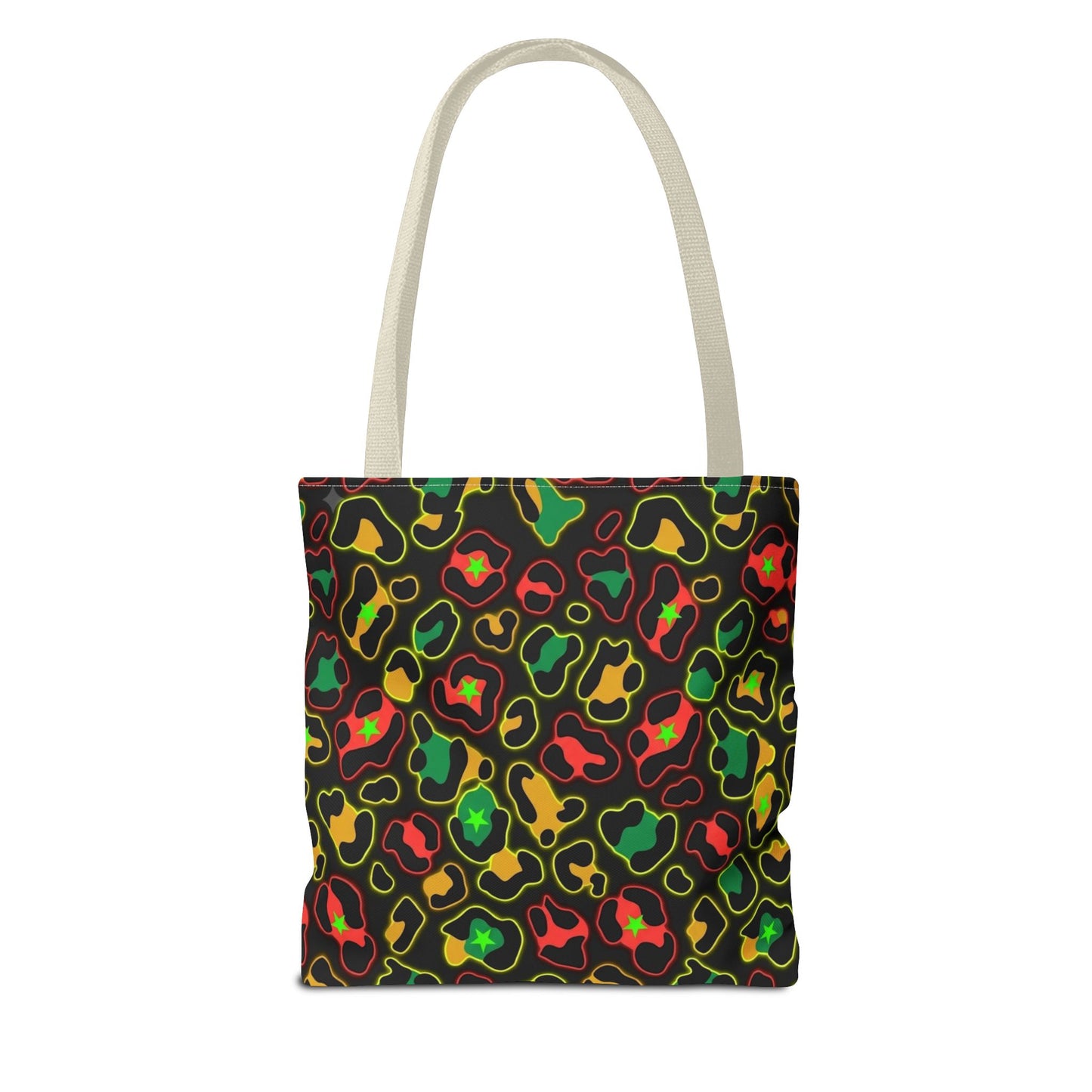 Rasta Leopard Print Tote Bag – Colorful Reggae-Inspired Print
