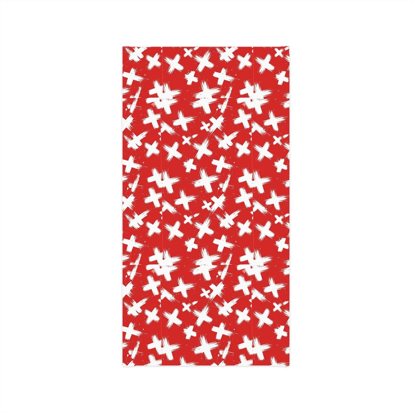Red Cross Brushstroke Neck Gaiter — Lightweight Face Covering