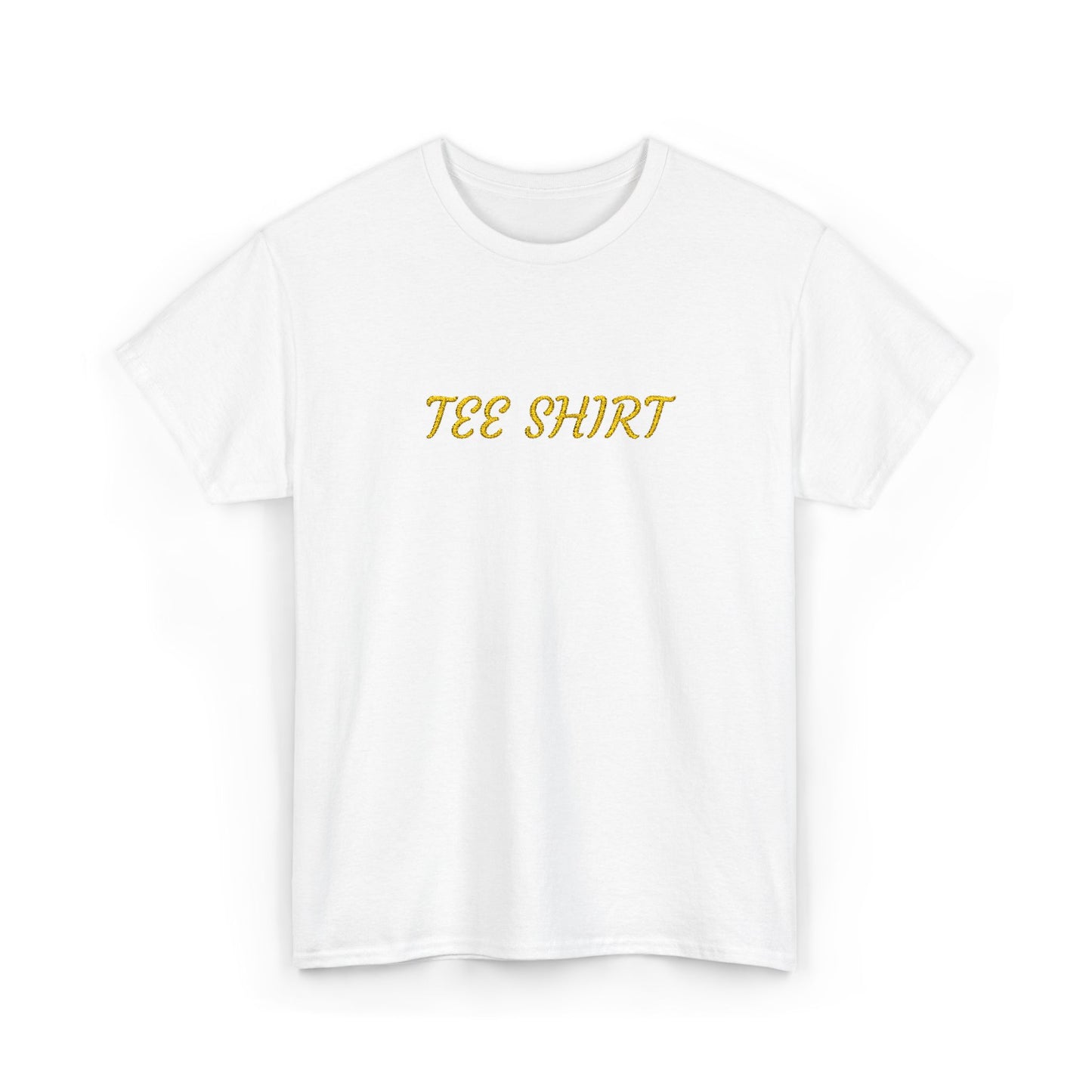 T-Shirt — Minimal Gold Script "TEE SHIRT" Graphic Tee