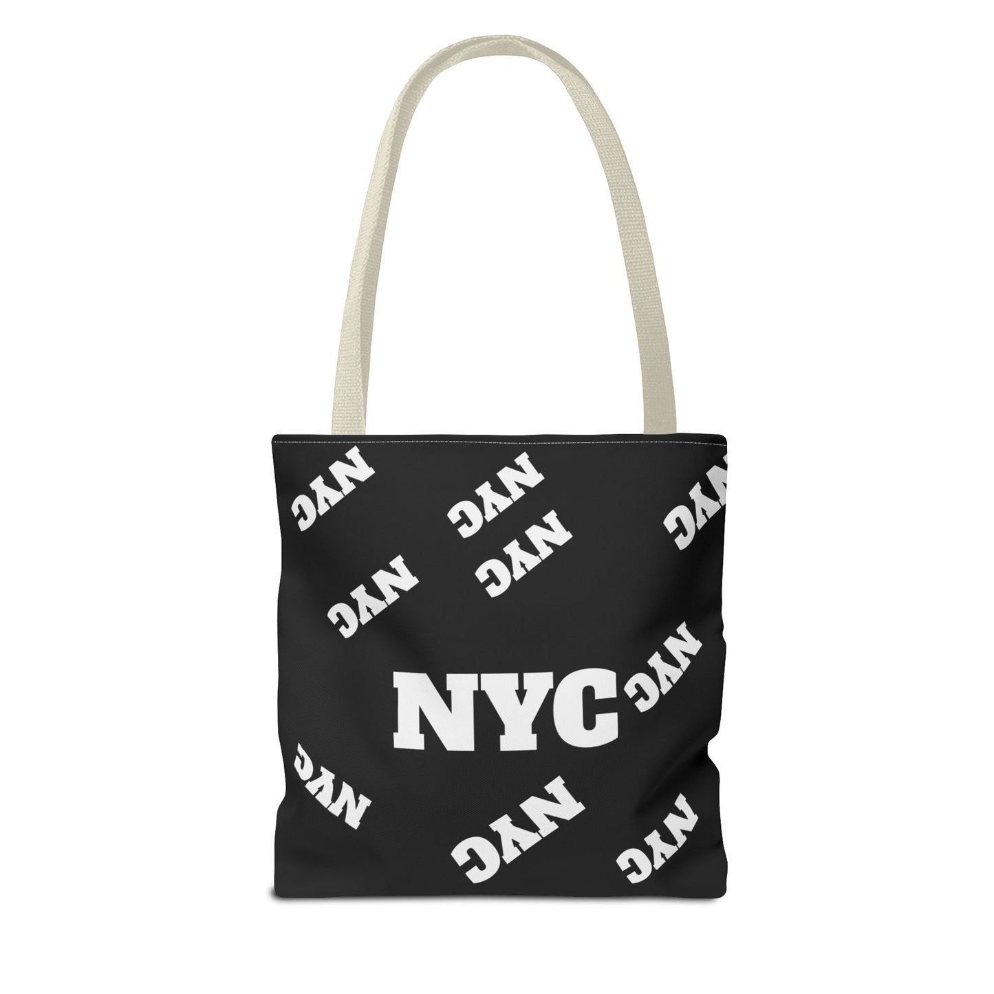 NYC Repeat Logo Tote Bag — Black City Graphic Tote