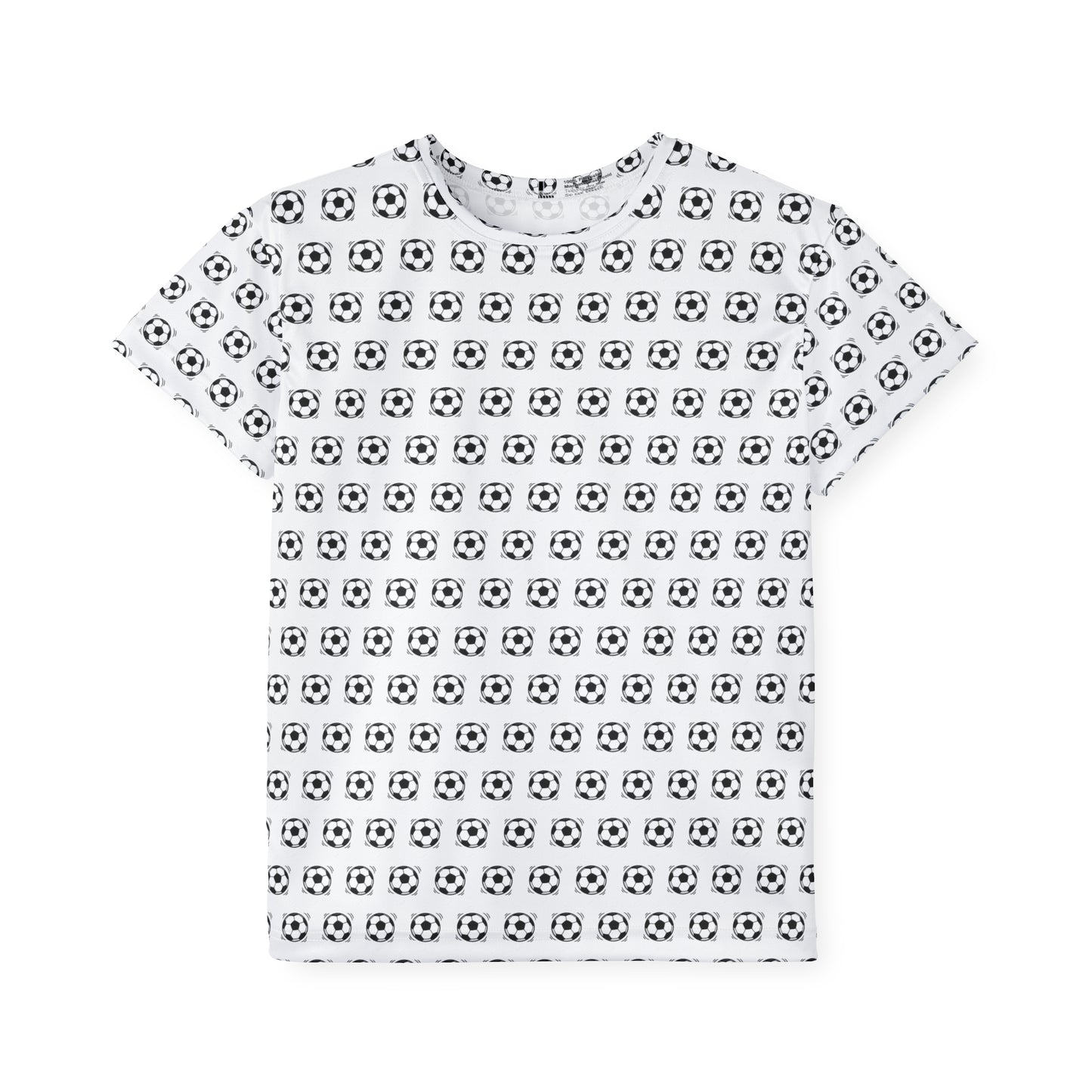 Kids Soccer Jersey — All-Over Black & White Soccer Ball Print