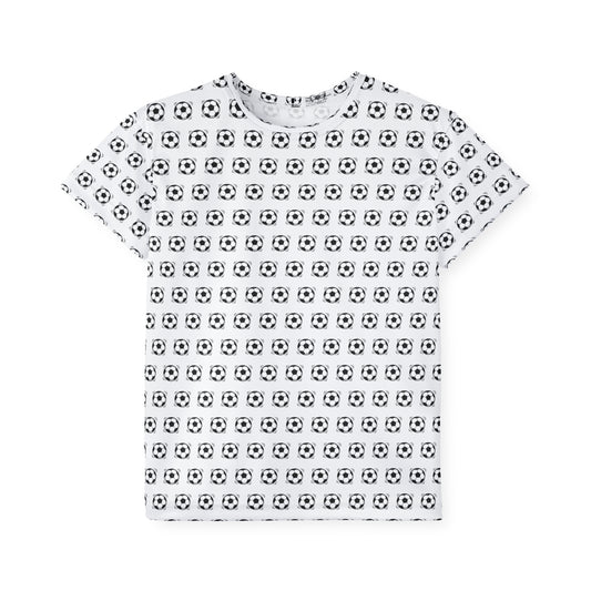 Kids Soccer Jersey — All-Over Black & White Soccer Ball Print