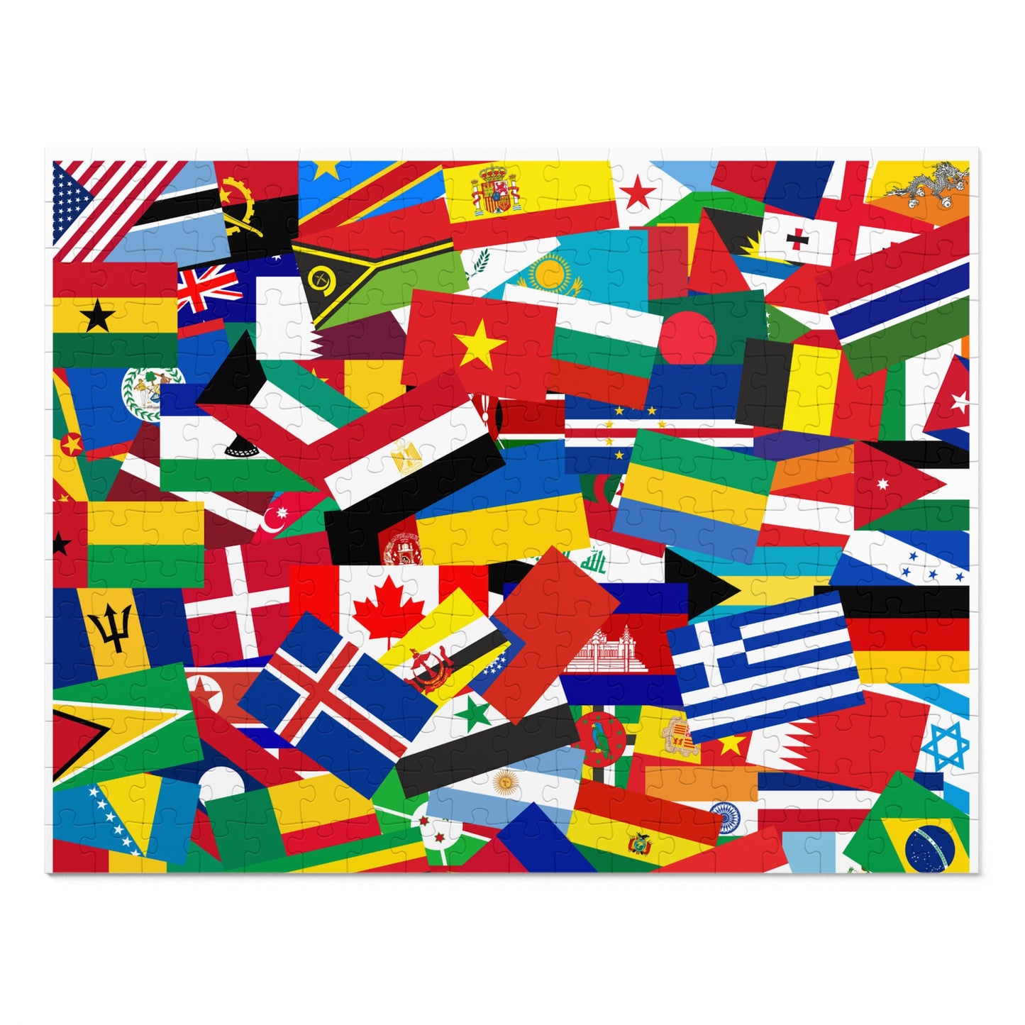 Puzzle éducatif personnalisable "Drapeaux du Monde" (Adultes /Enfants)