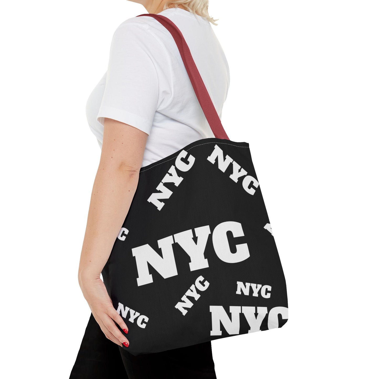 NYC Repeat Logo Tote Bag — Black City Graphic Tote