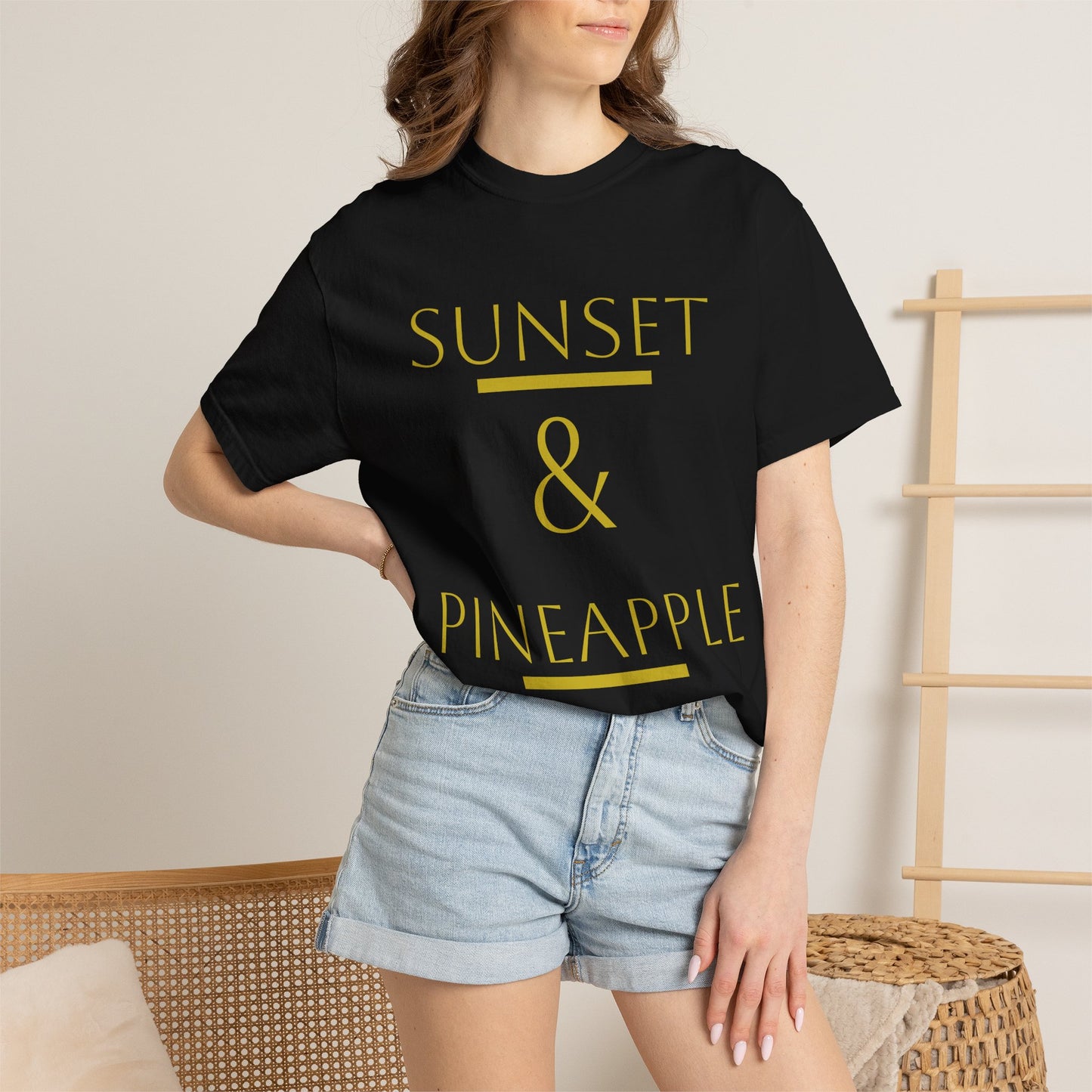 Sunset & Pineapple T‑Shirt — Tropical Beach Graphic Tee