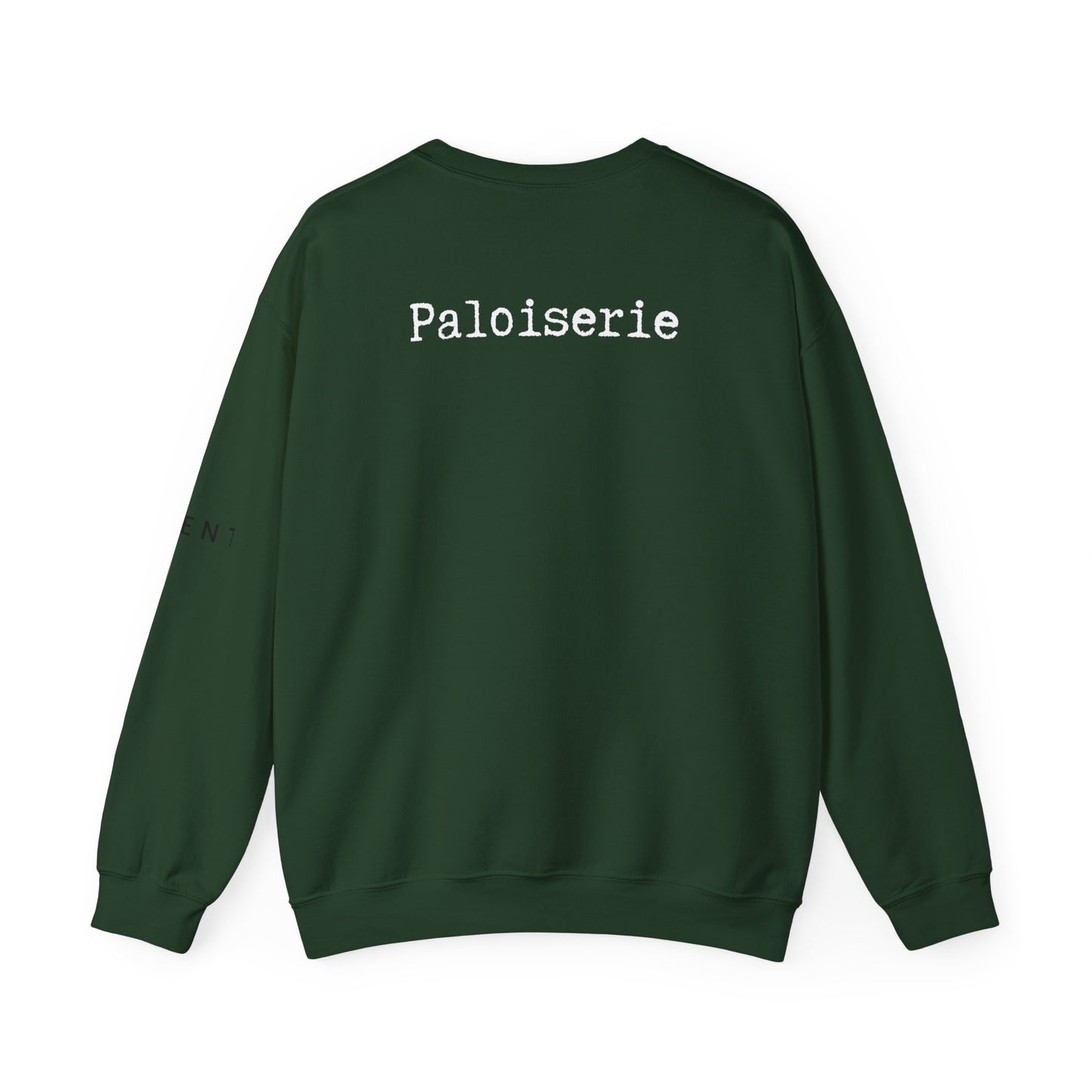 Crewneck Sweatshirt — Minimal White Logo Sleeve Crewneck