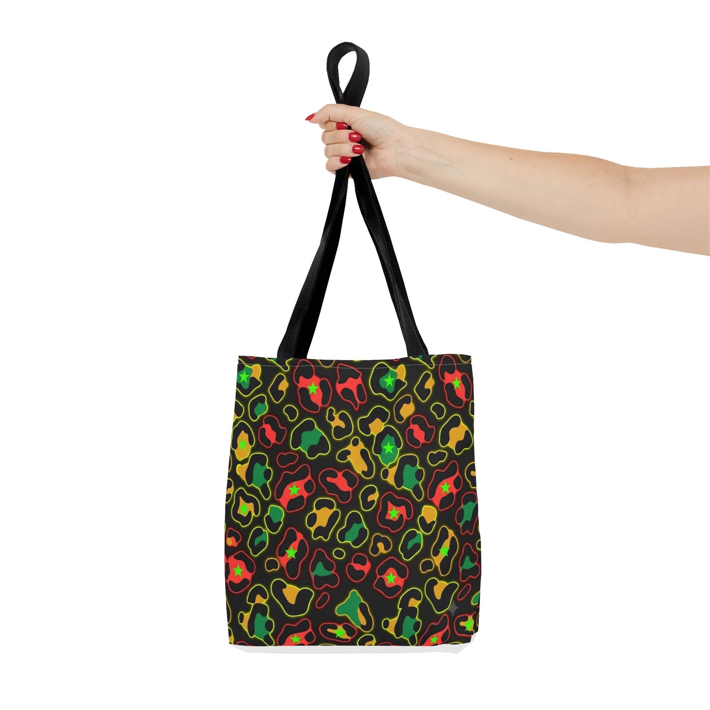 Rasta Leopard Print Tote Bag – Colorful Reggae-Inspired Print