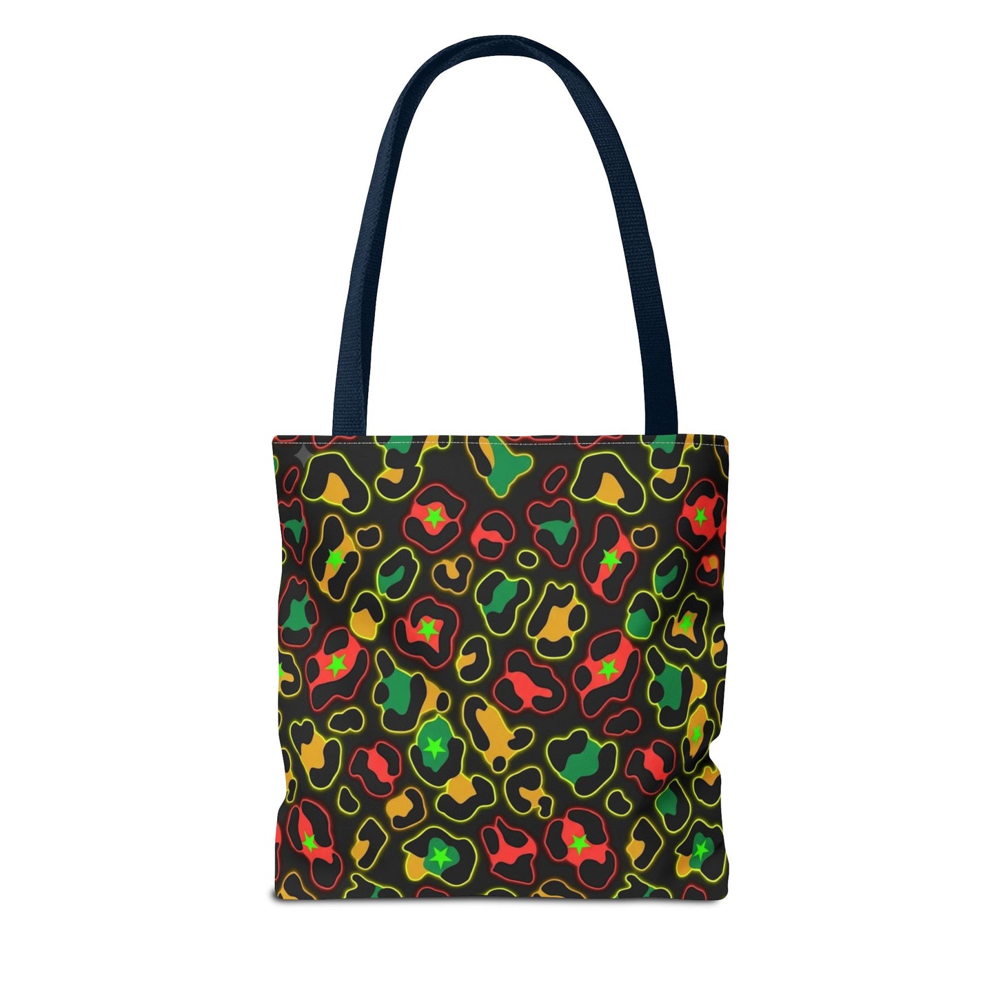 Rasta Leopard Print Tote Bag – Colorful Reggae-Inspired Print