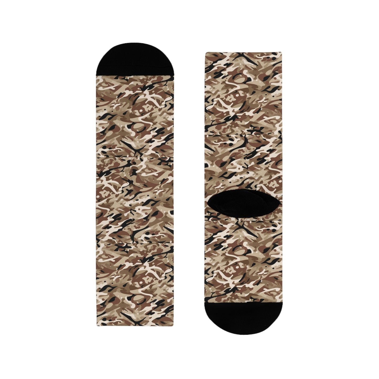Desert Camo Crew Socks – Brown Tactical Sublimation Socks