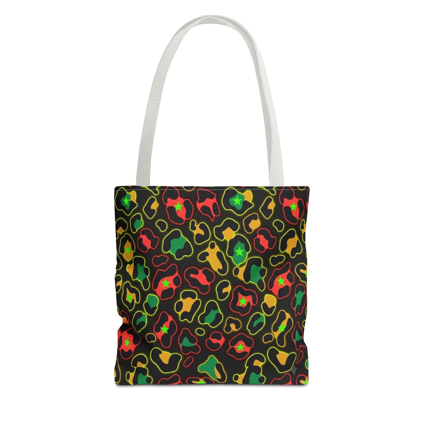 Rasta Leopard Print Tote Bag – Colorful Reggae-Inspired Print