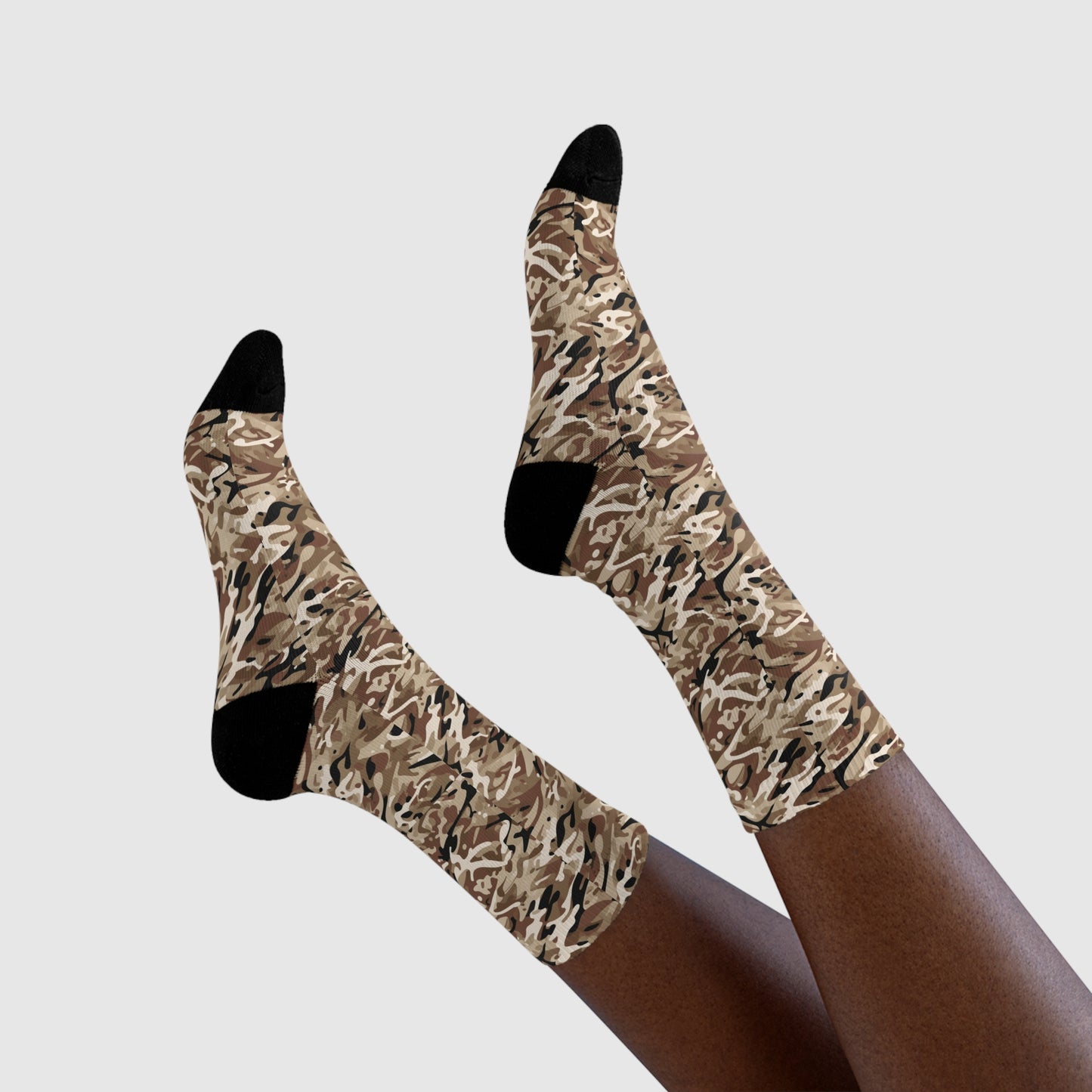 Desert Camo Crew Socks – Brown Tactical Sublimation Socks