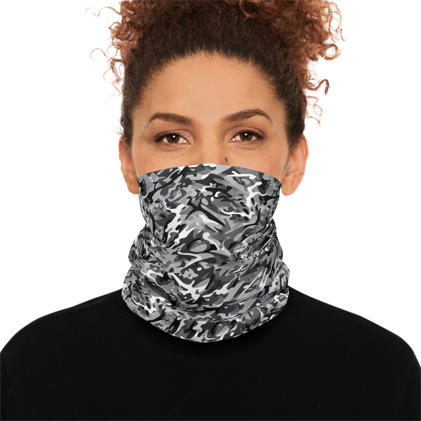 Grey Camo Neck Gaiter — Lightweight Tactical Face Mask & Headband