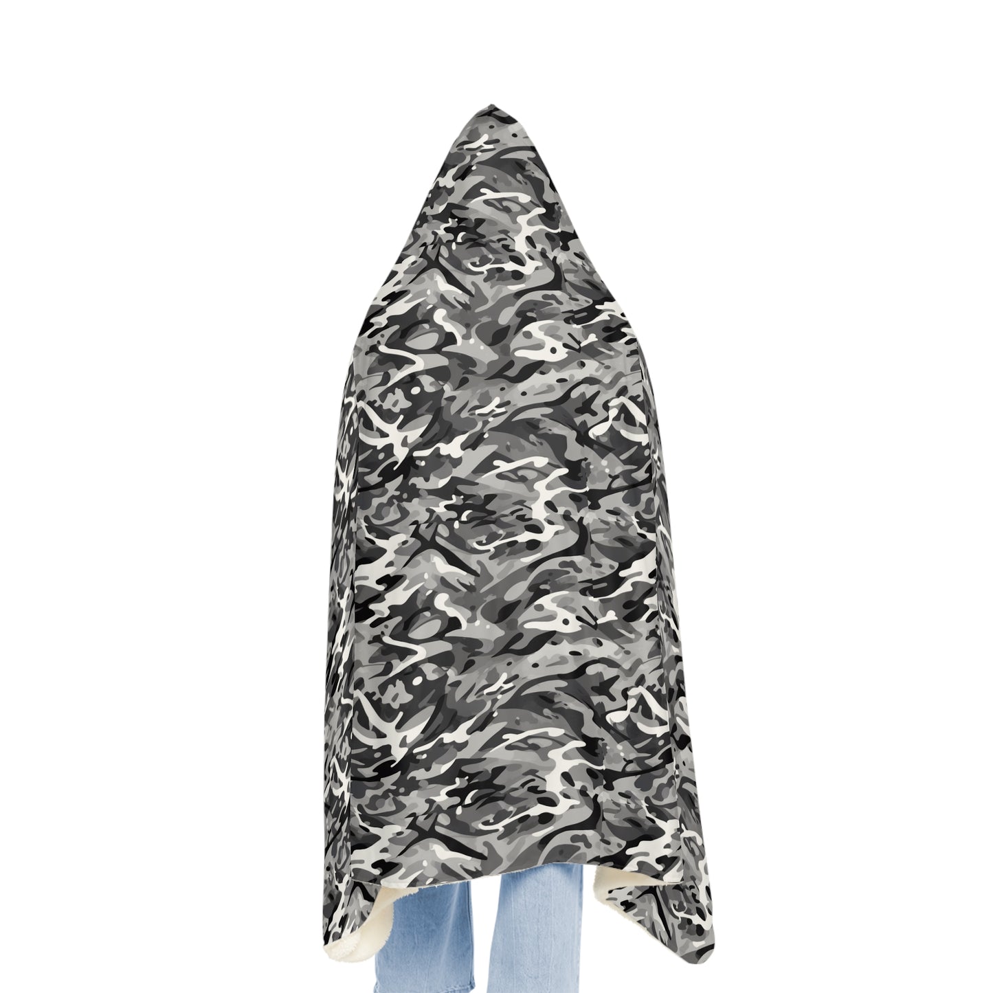 Hooded Blanket - Military Camo Plaid Design