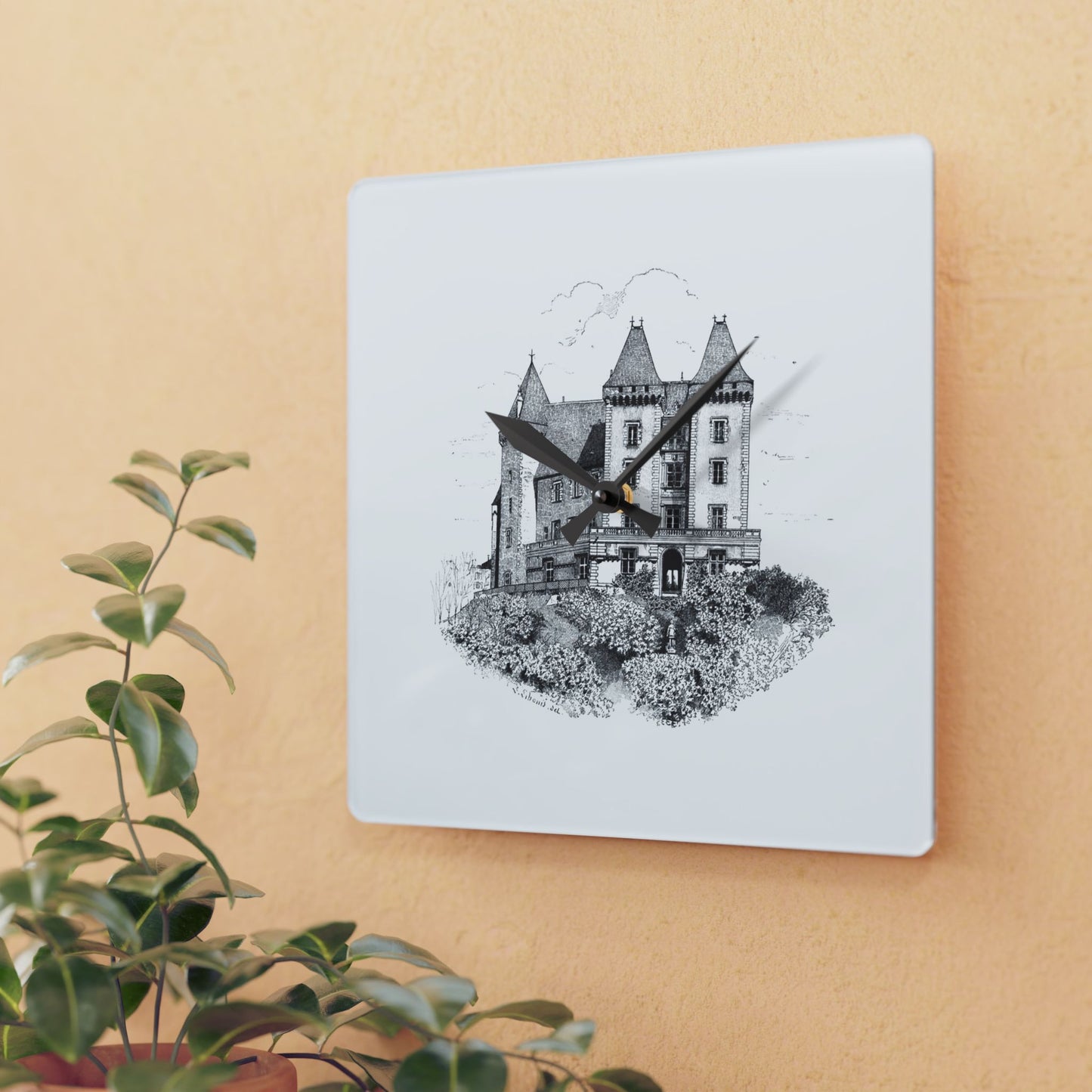 Horloge Murale personnalisable design Vintage "Château D'HENRI V"