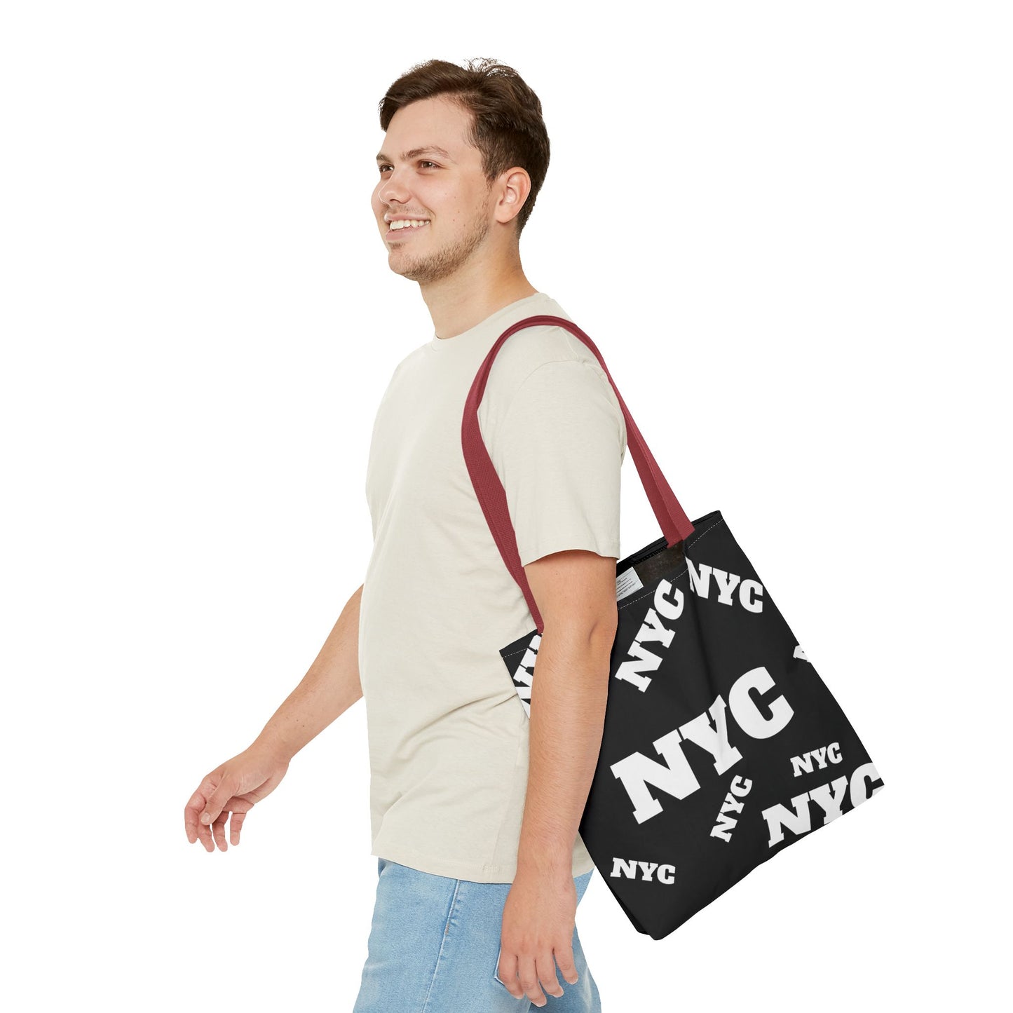 NYC Repeat Logo Tote Bag — Black City Graphic Tote