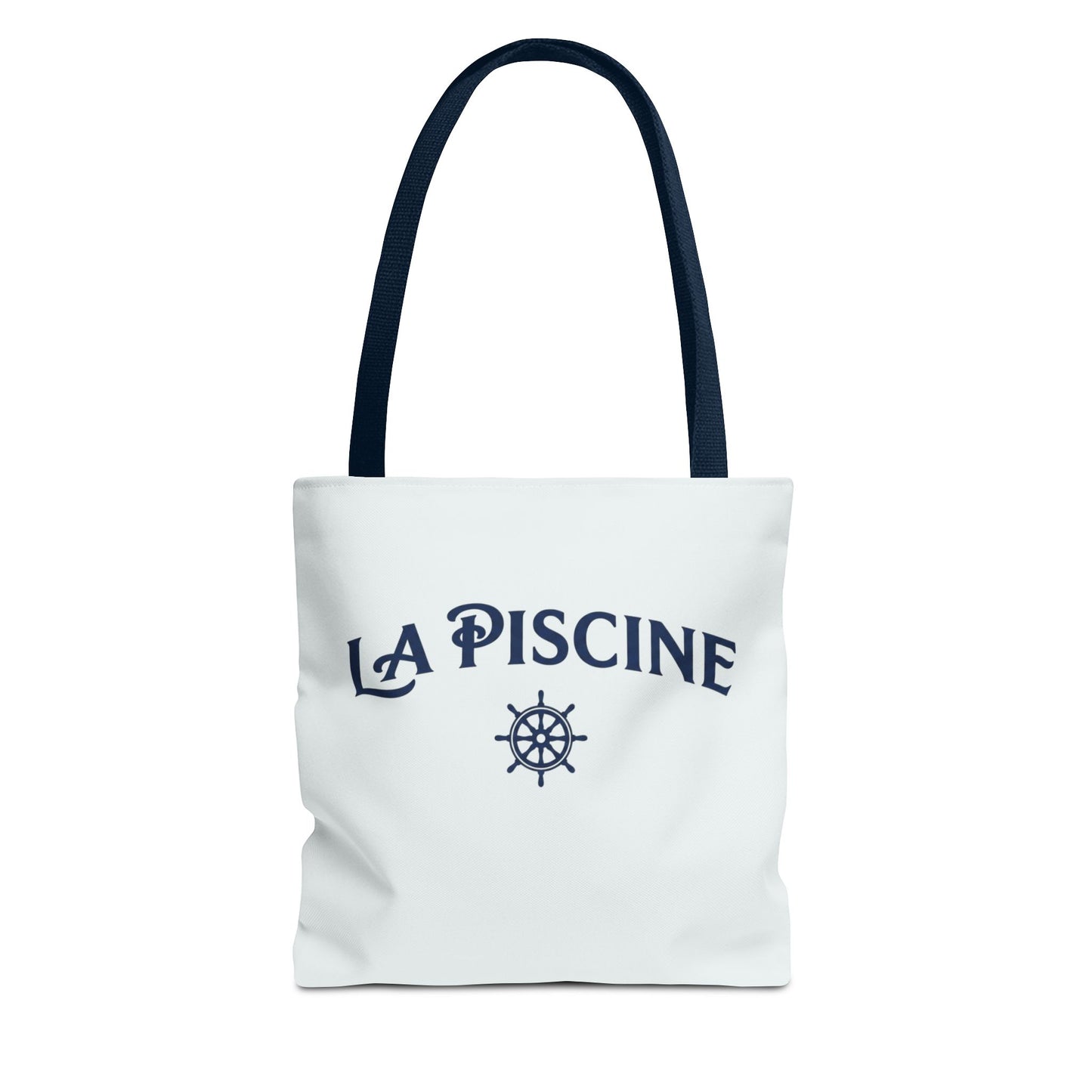 La Piscine Nautical Tote Bag – Beach & Pool Canvas Tote with Ship Wheel Design