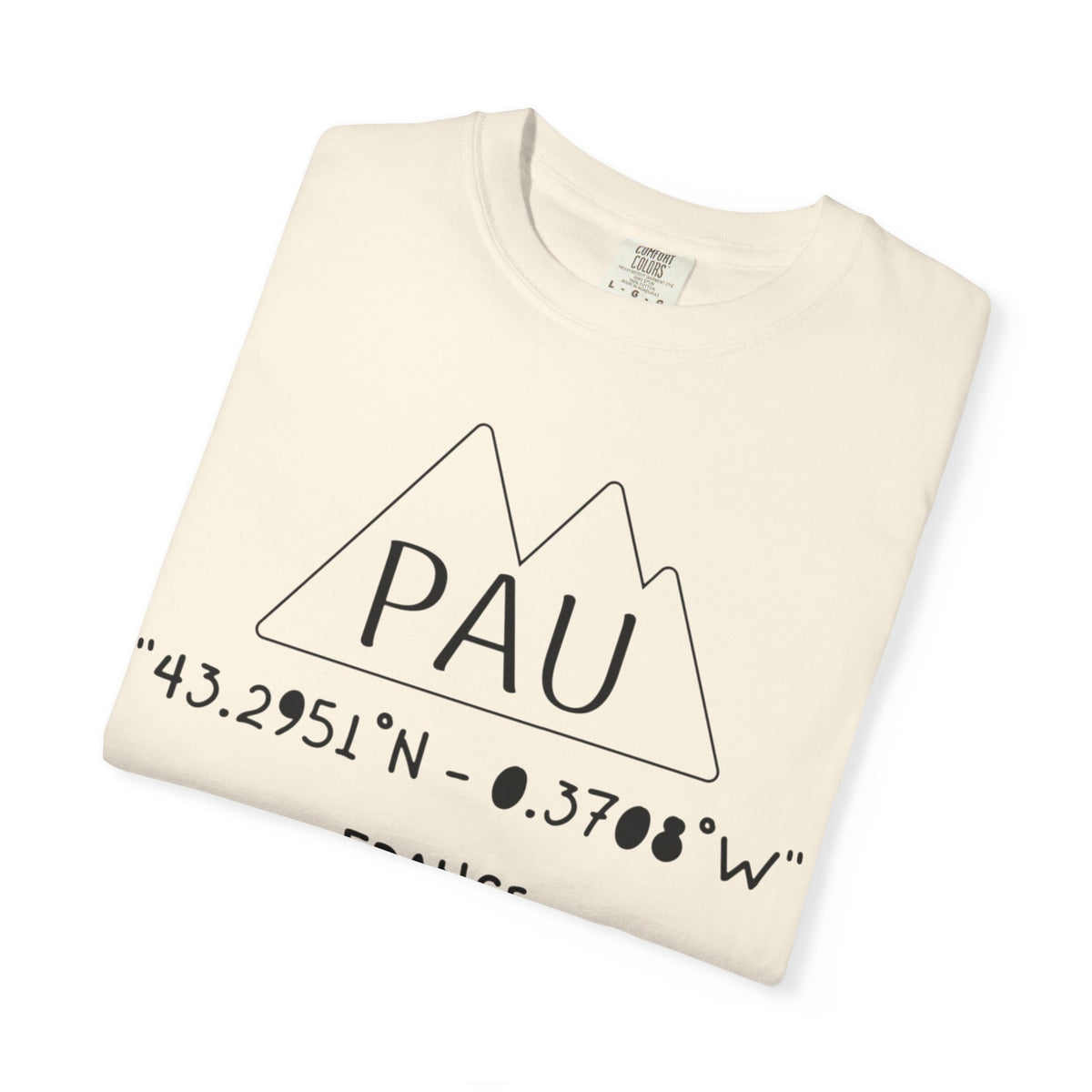 Pau France Coordinates T-Shirt — Minimal Mountain Graphic Travel Tee