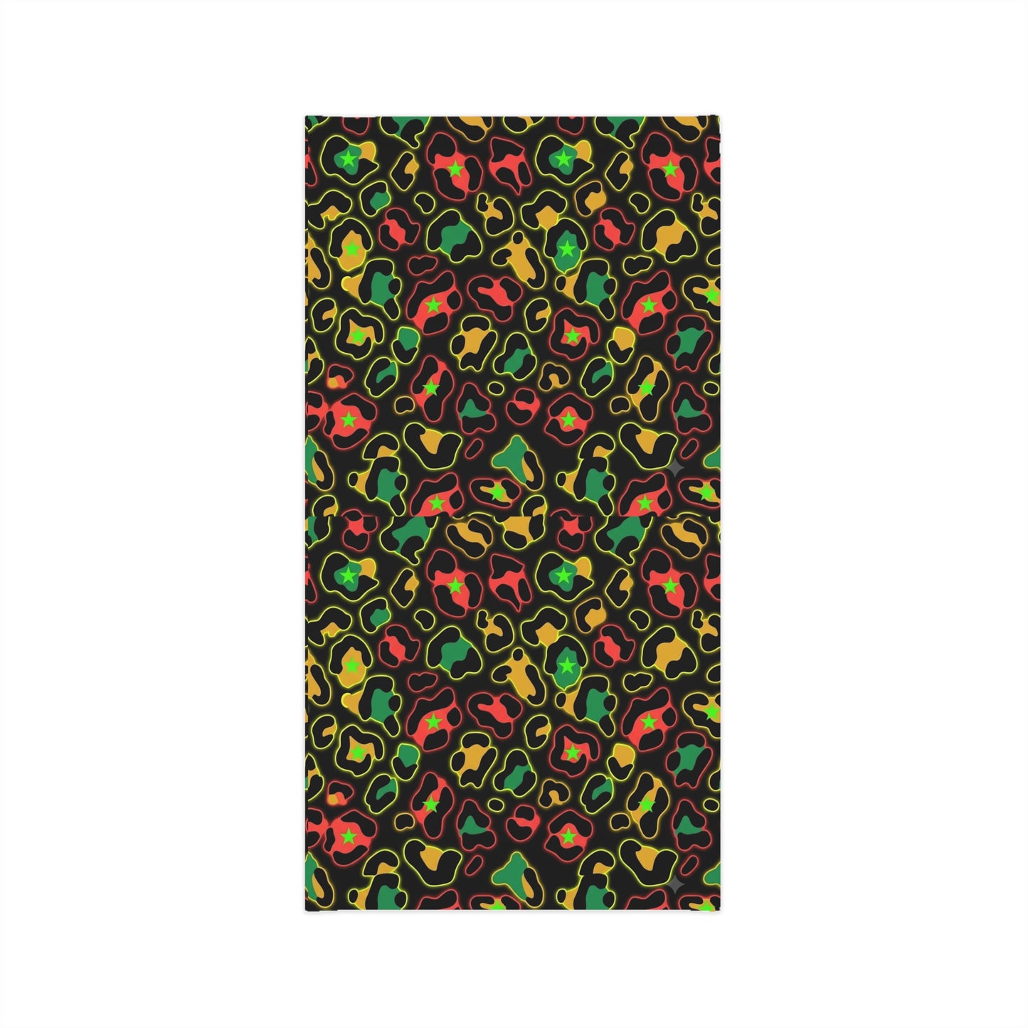 Rasta Leopard Print Neck Gaiter – Lightweight Colorful Animal Pattern