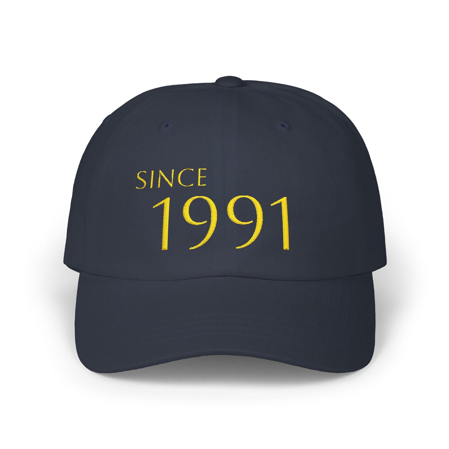 Personnalized Birth year Cap for gift  — Embroidered Gold Birthday cap