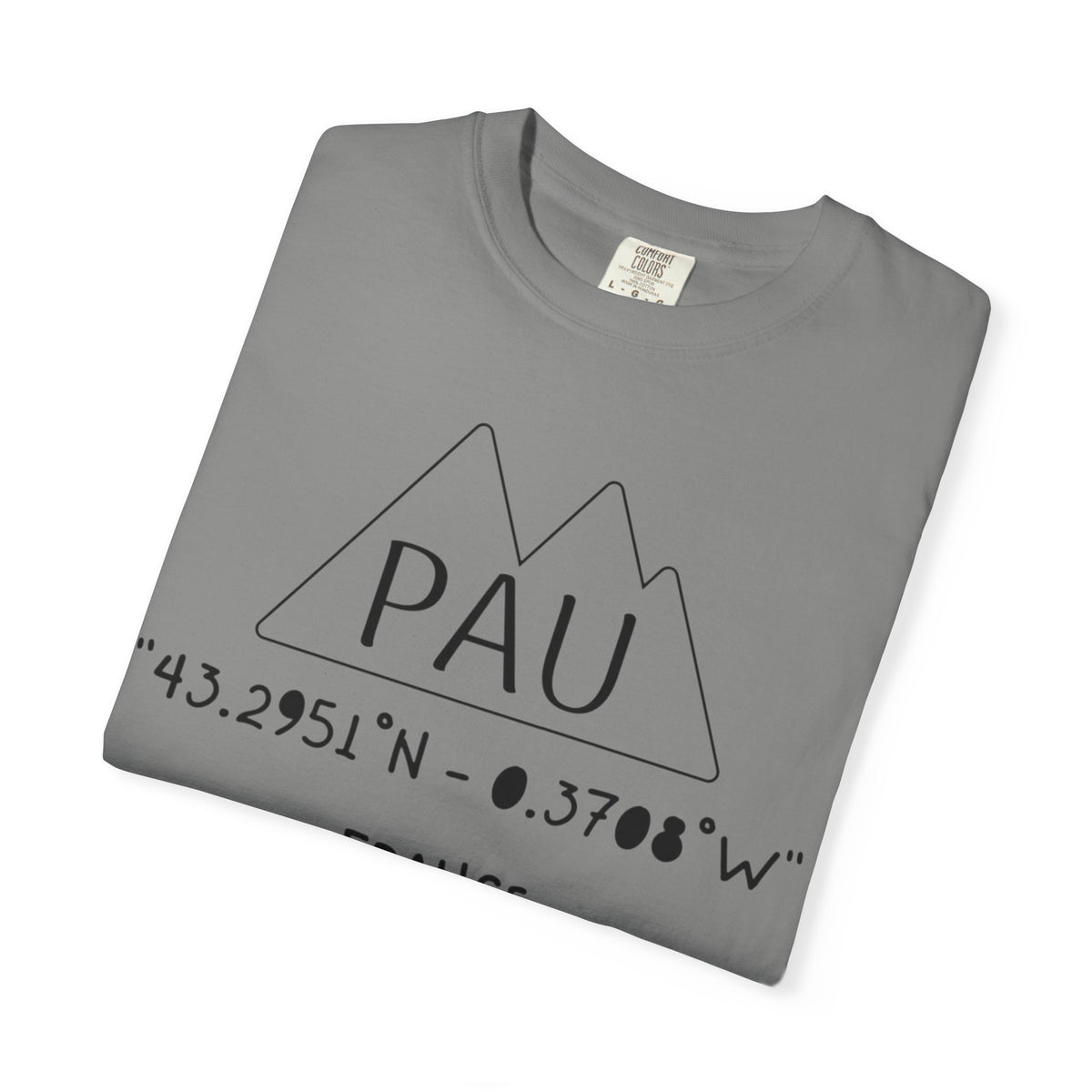 Pau France Coordinates T-Shirt — Minimal Mountain Graphic Travel Tee