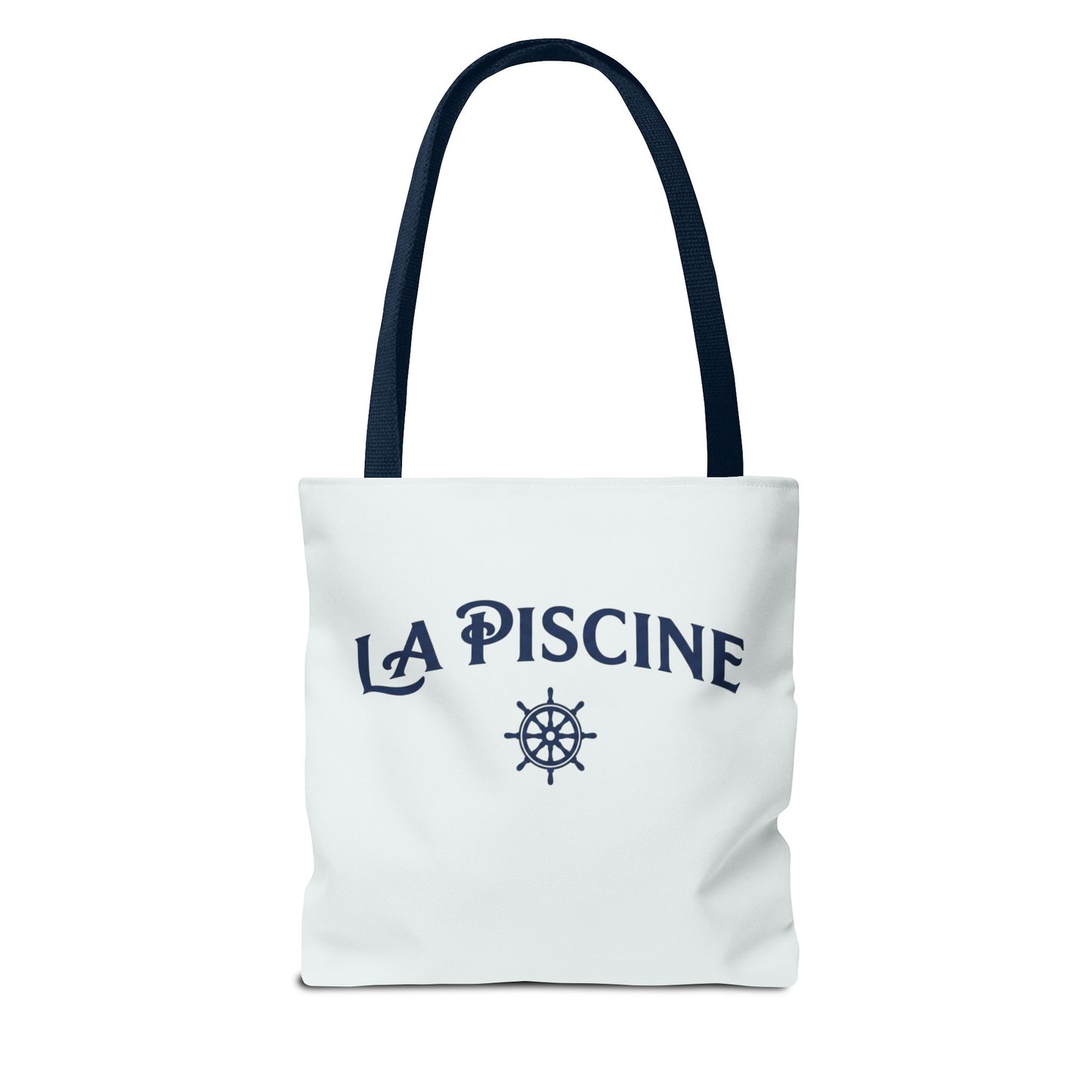 La Piscine Nautical Tote Bag – Beach & Pool Canvas Tote with Ship Wheel Design