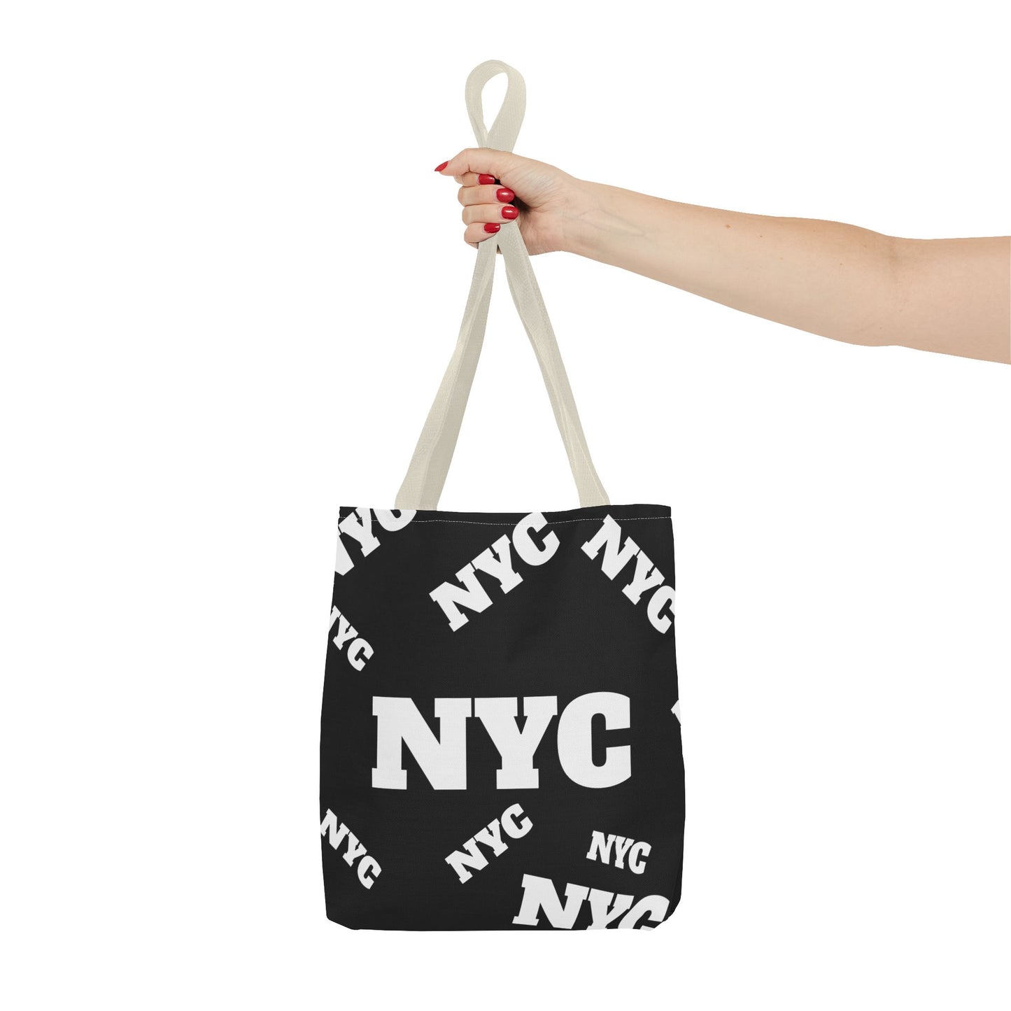 NYC Repeat Logo Tote Bag — Black City Graphic Tote