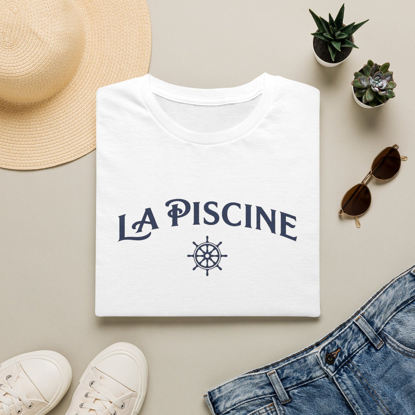 La Piscine Nautical T-Shirt — Coastal French Pool Tee