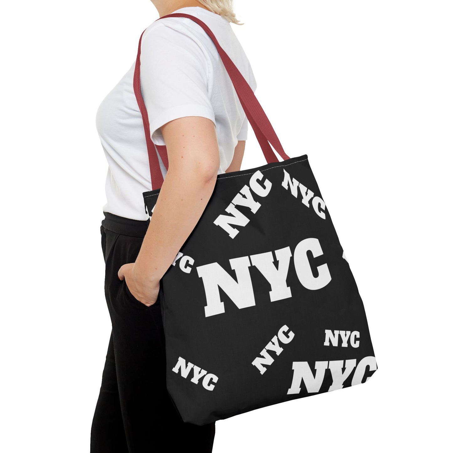 NYC Repeat Logo Tote Bag — Black City Graphic Tote