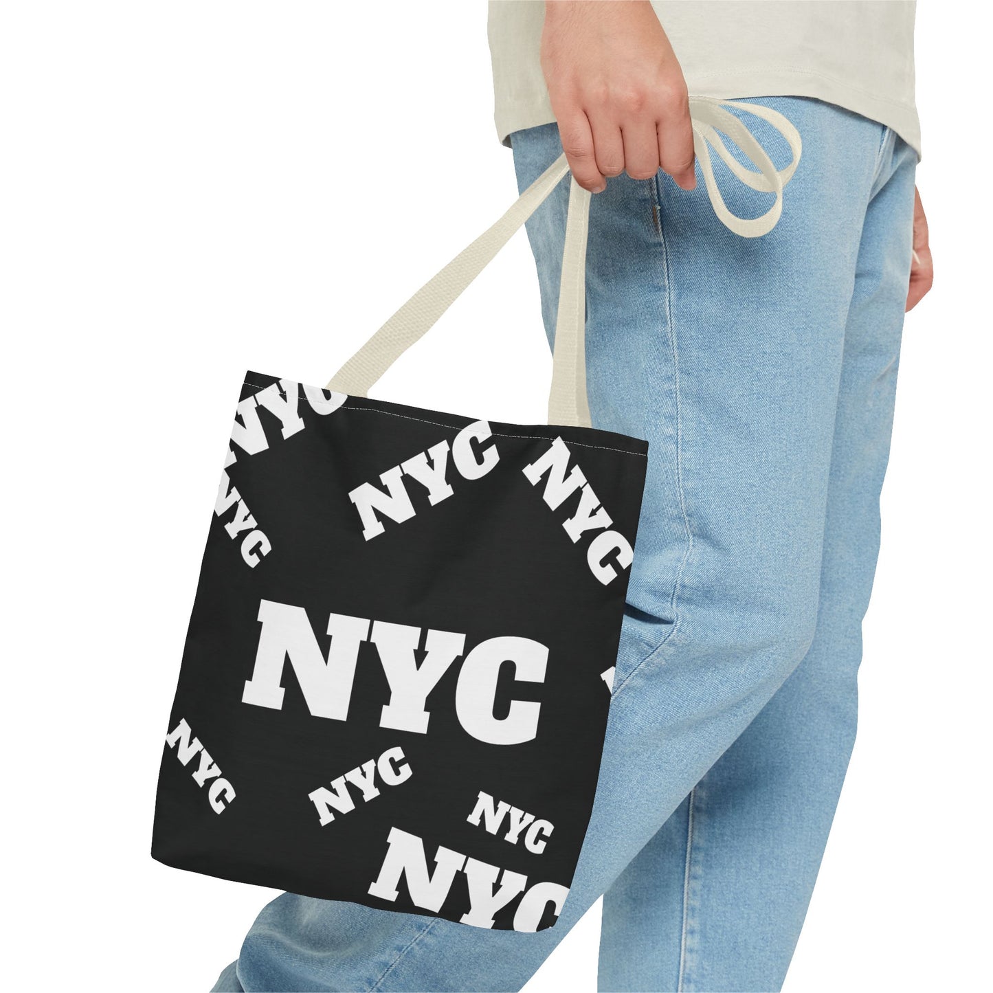 NYC Repeat Logo Tote Bag — Black City Graphic Tote