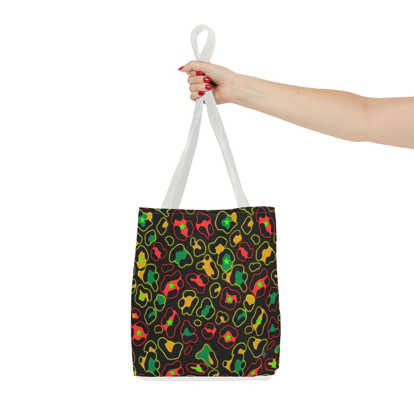 Rasta Leopard Print Tote Bag – Colorful Reggae-Inspired Print