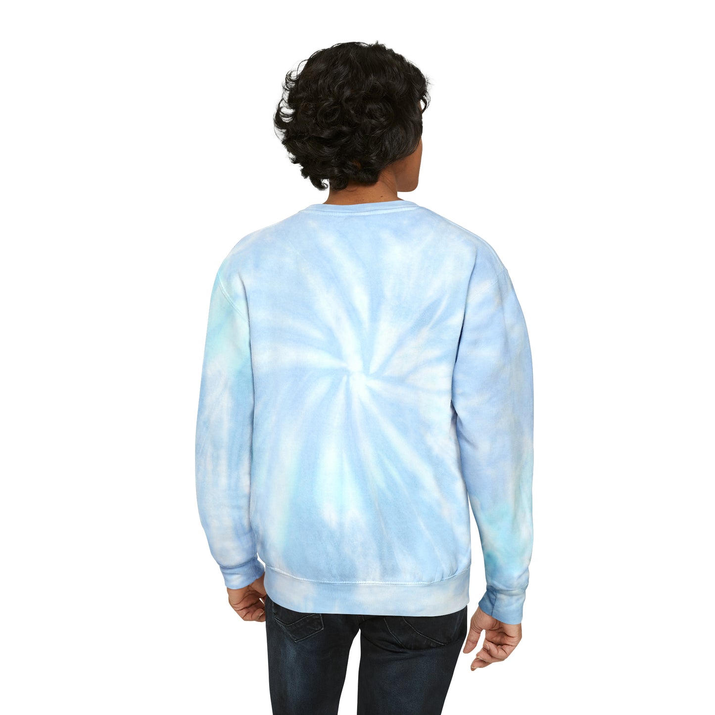 Sweatshirt Tie-Dye personnalisable Unisexe  bleu Design Dauphin.