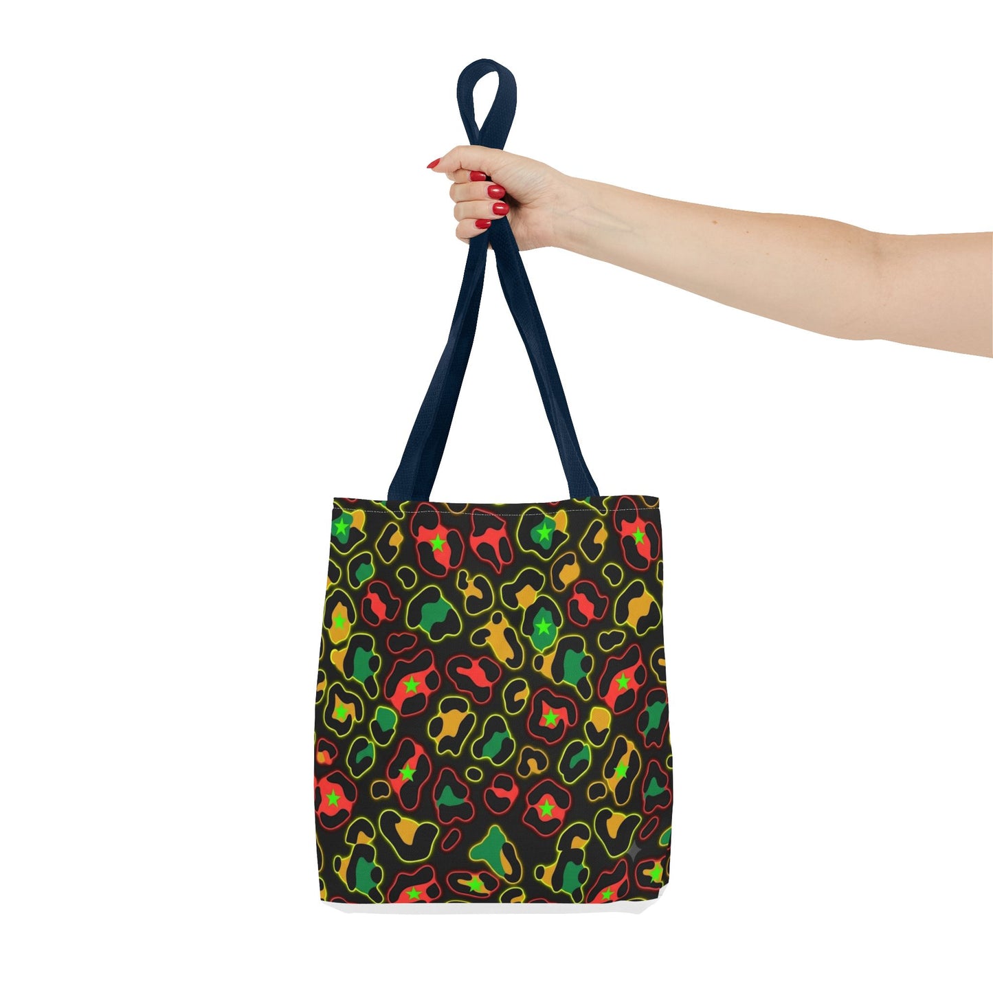 Rasta Leopard Print Tote Bag – Colorful Reggae-Inspired Print