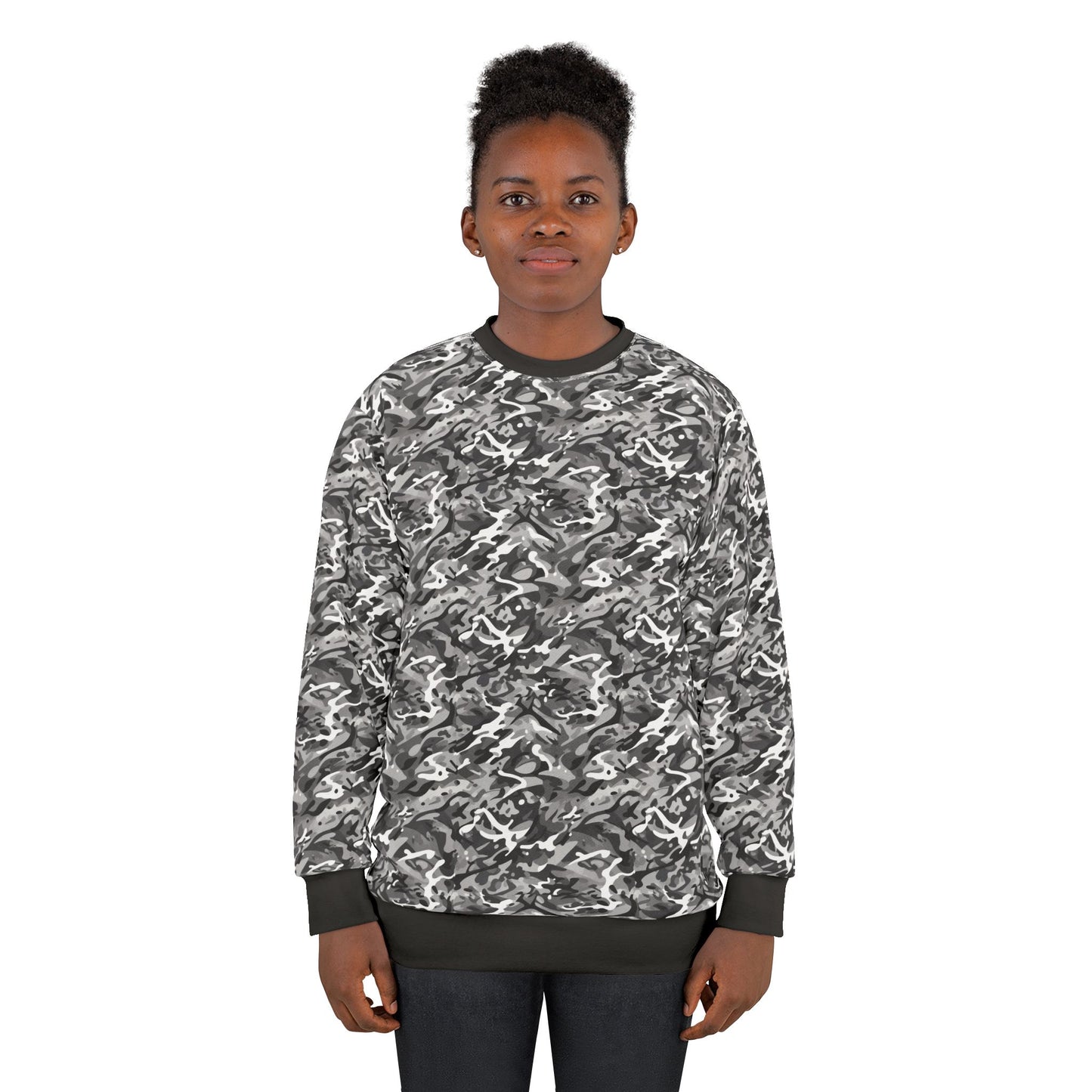 Urban Camo Unisex Sweatshirt, Trendy Graphic Pullover, Casual Streetwear, Stylish Layering Piece, Cozy Gift for All Occasions
