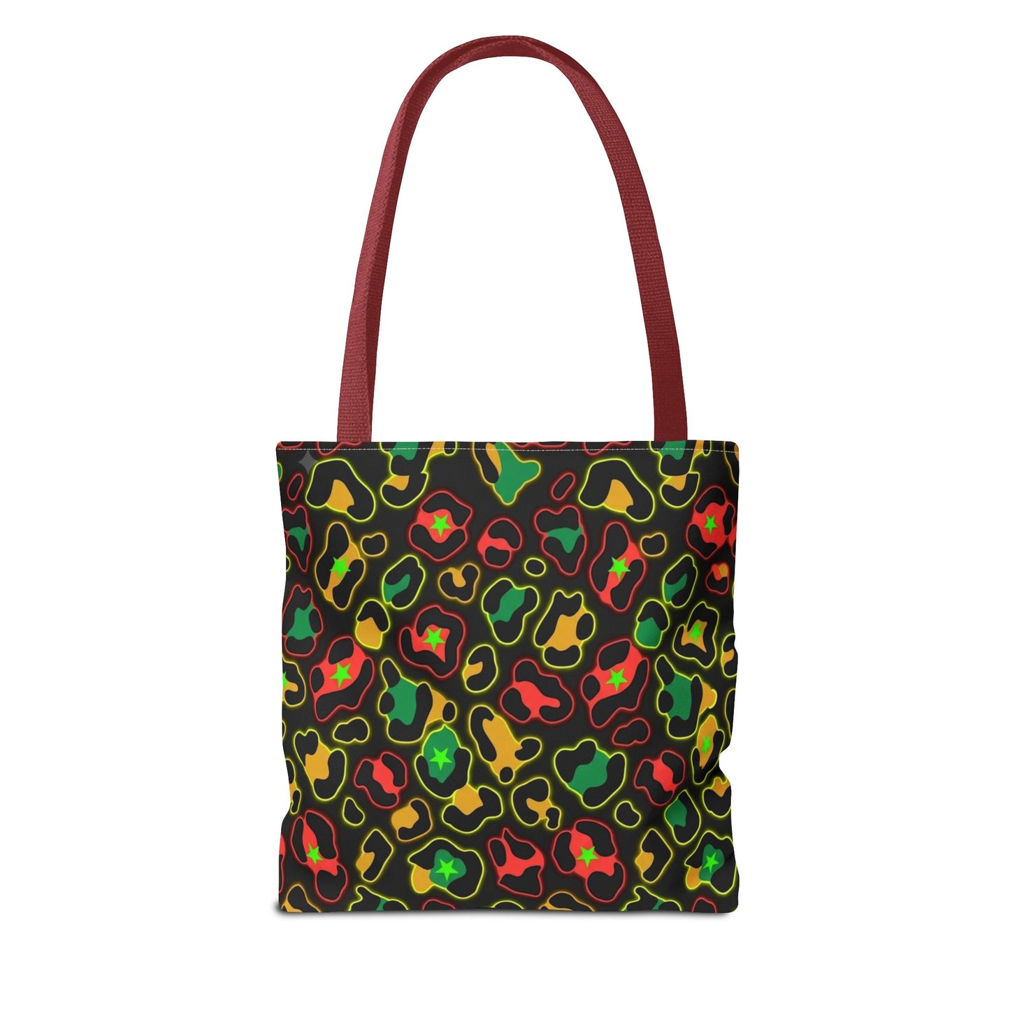 Rasta Leopard Print Tote Bag – Colorful Reggae-Inspired Print