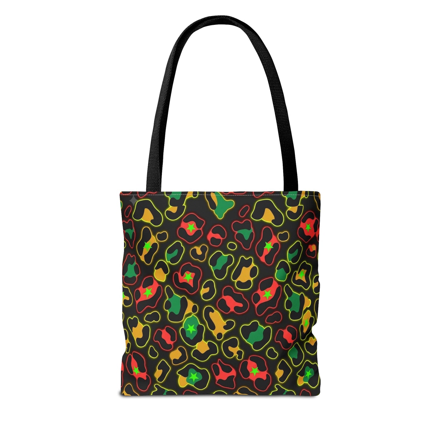 Rasta Leopard Print Tote Bag – Colorful Reggae-Inspired Print