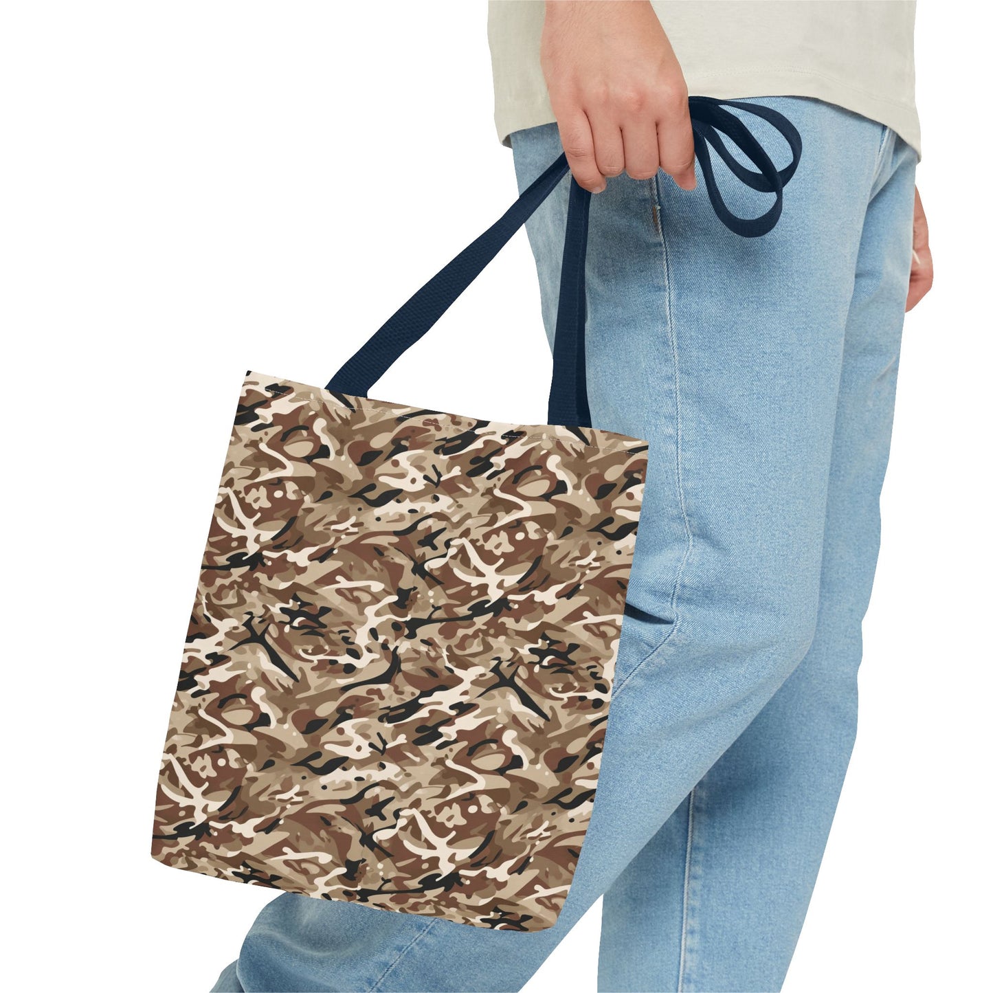 Desert Camo Tote Bag — All-Over Print Canvas Shopping & Everyday Carry